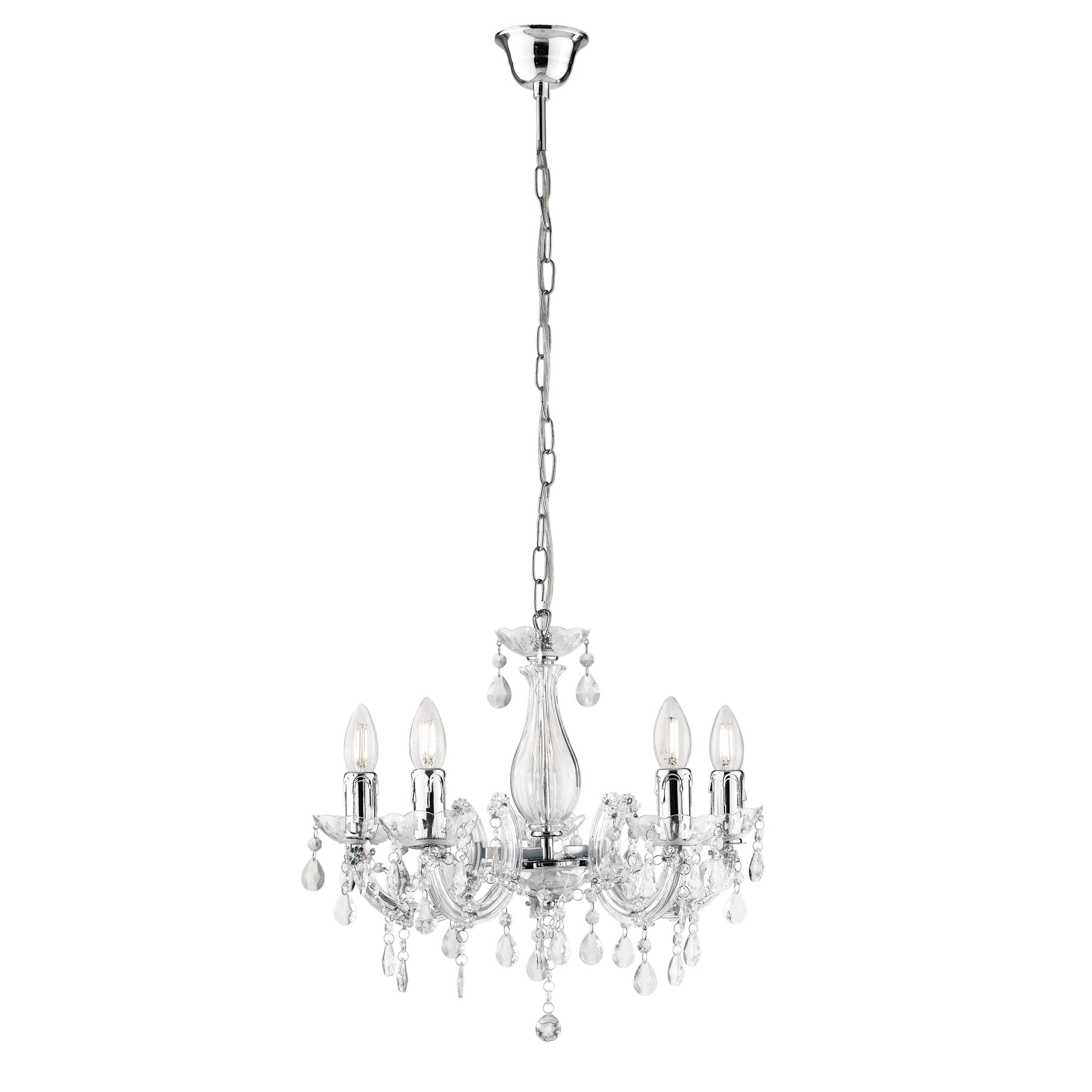 LAMPADARIO HOUSTON TRASPARENTE 5XE14 44X120CM - Luce Ambiente e Design