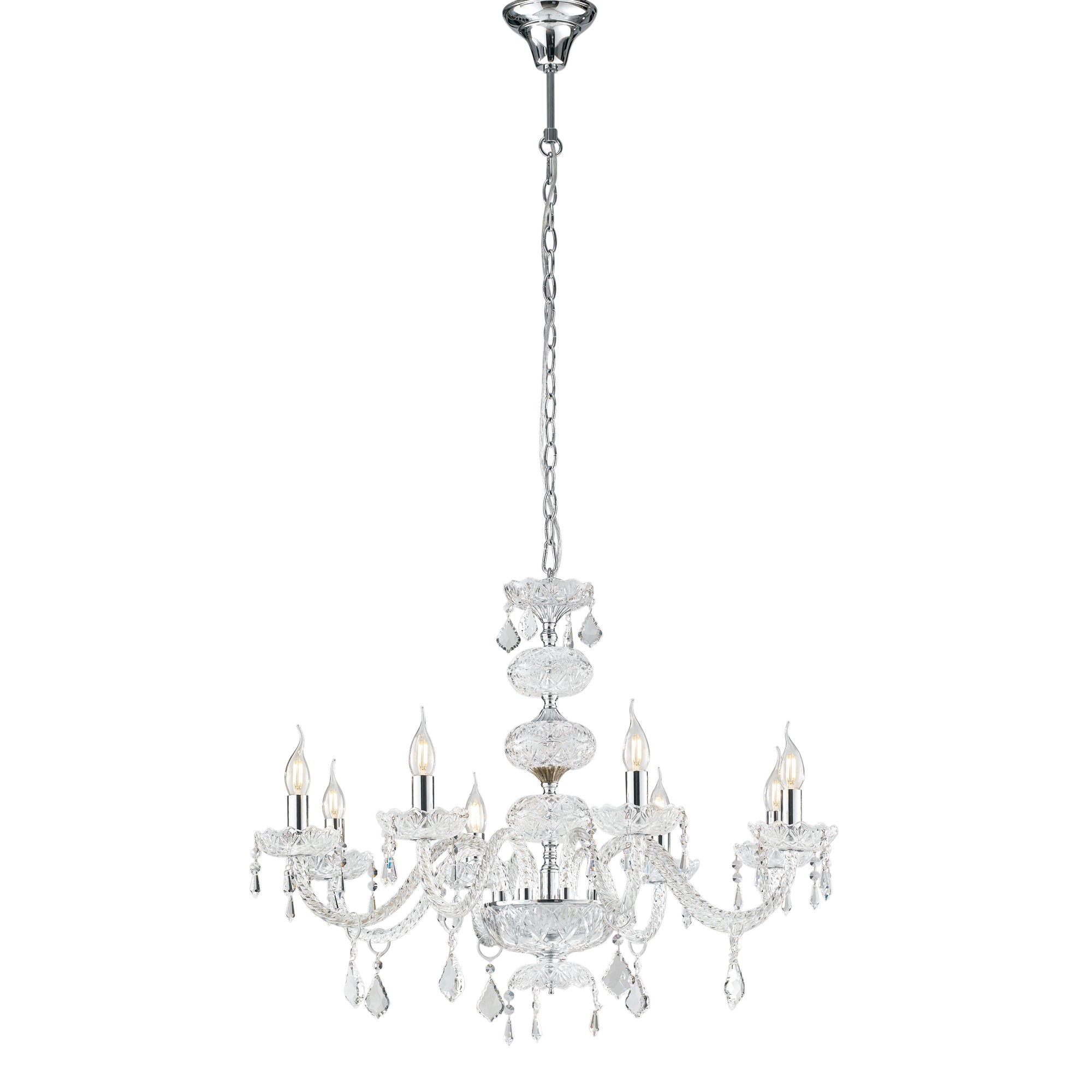 LAMPADARIO INCANTO CROMO 8XE14 83X154CM - Luce Ambiente e Design