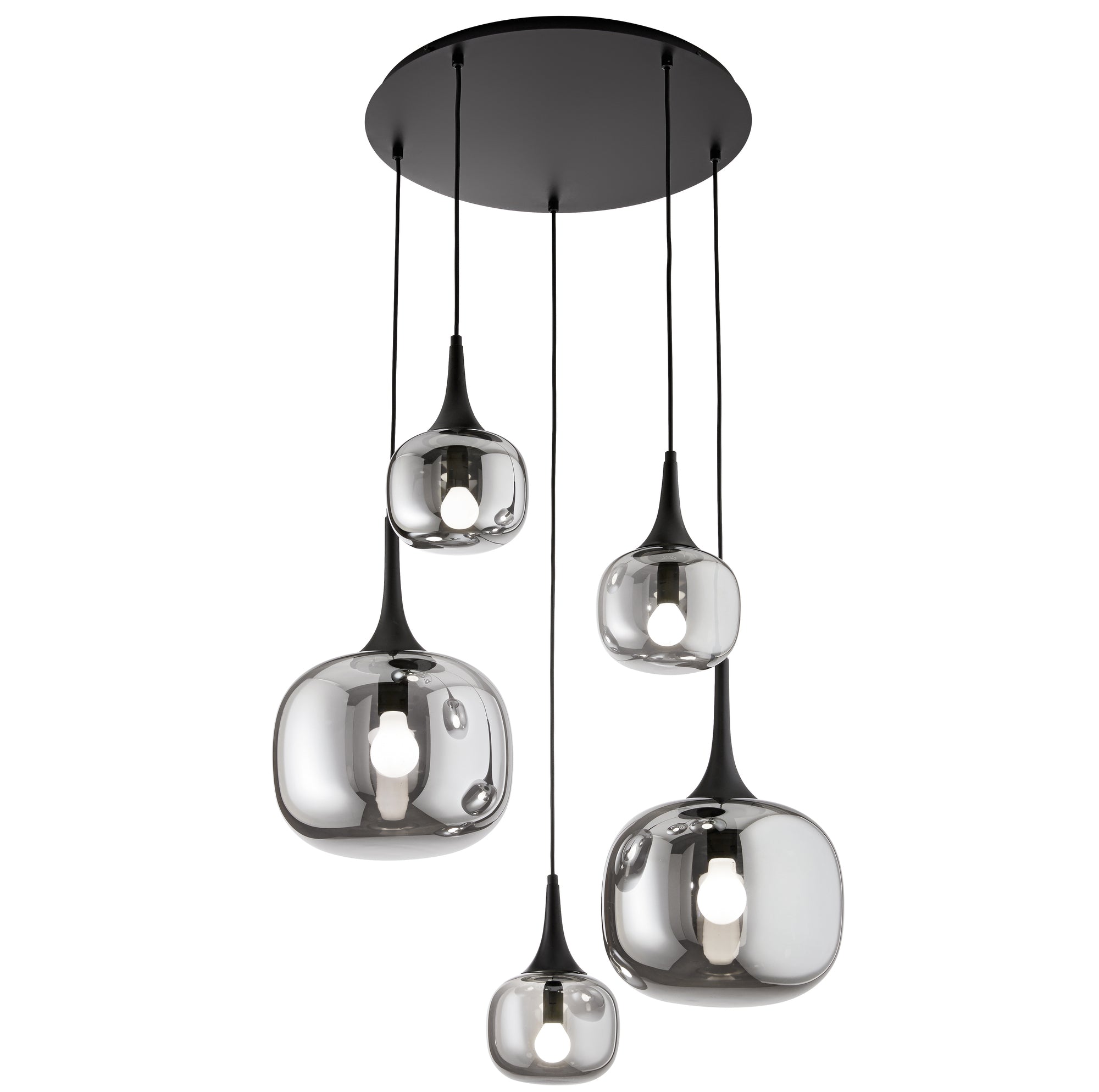 SOSPENSIONE JAIPUR FUME'/NERA 2XE27+3XE14 70X70X200CM - Luce Ambiente e Design