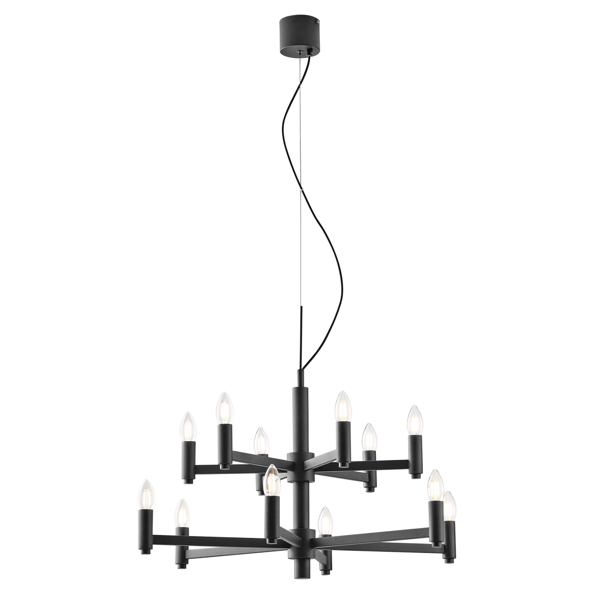 LAMPADARIO KAROL GRIGIO 12XE14 72X120CM - Luce Ambiente e Design