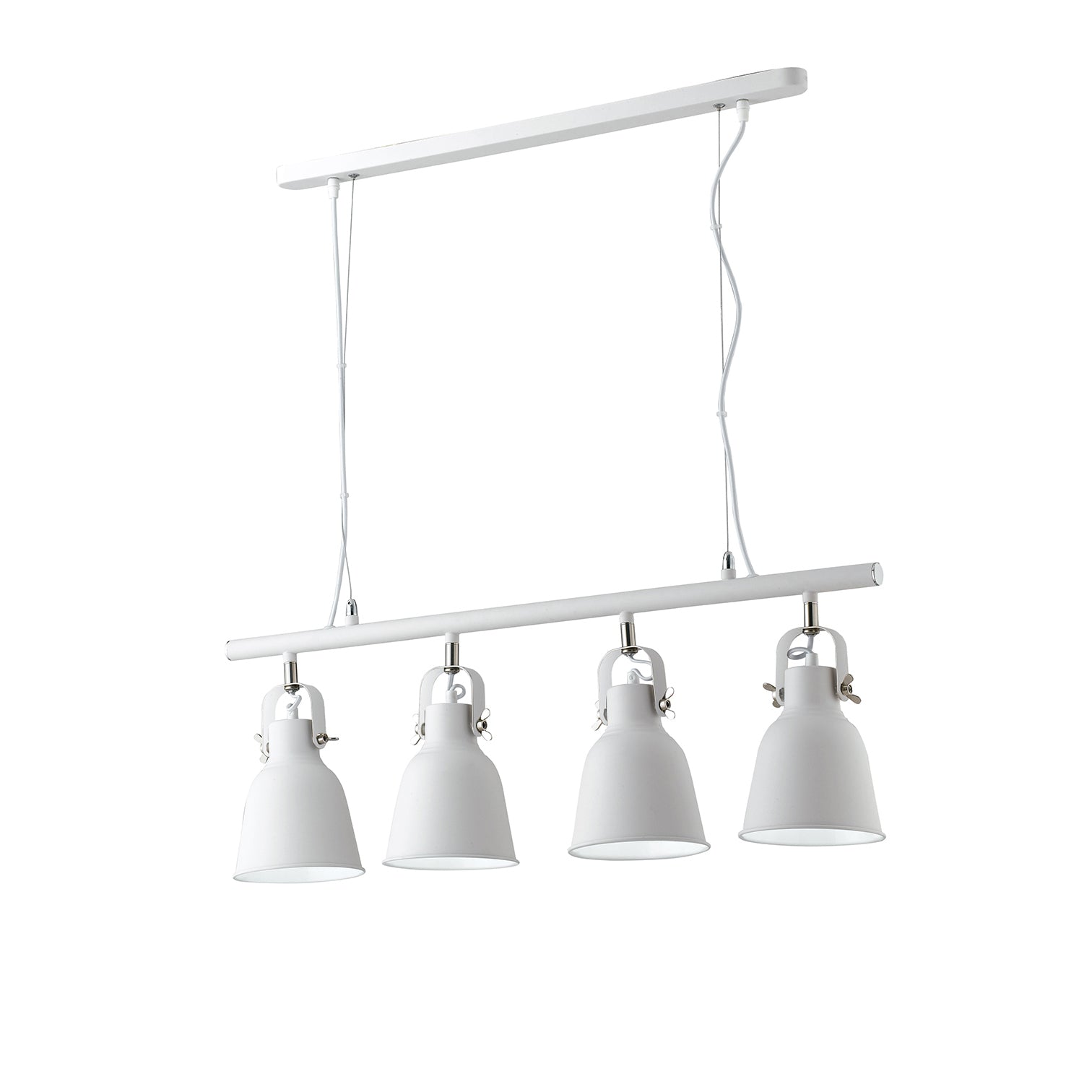 SOSPENSIONE LEGEND BIANCA/NICKEL 4XE27 85,5X15,5X31,3CM - Luce Ambiente e Design
