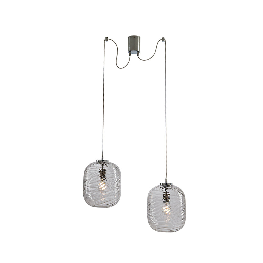 SOSPENSIONE NEREIDE TRASPARENTE 2XE27 20,45X250CM - Luce Ambiente e Design