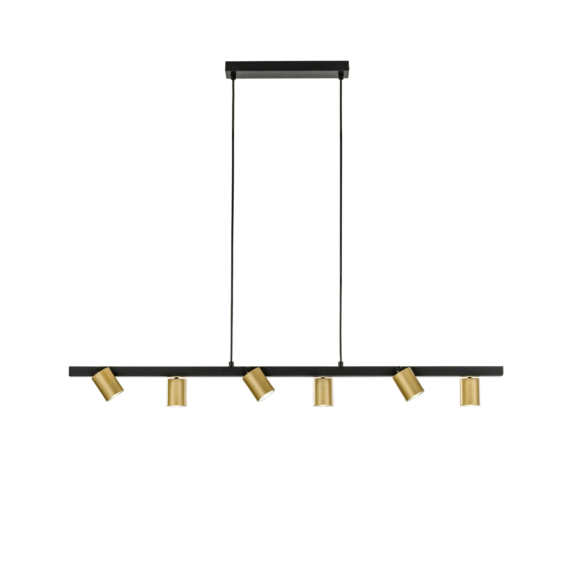 SOSPENSIONE NIZZA NERA/ORO 6XGU10 110X15X150CM - Luce Ambiente e Design