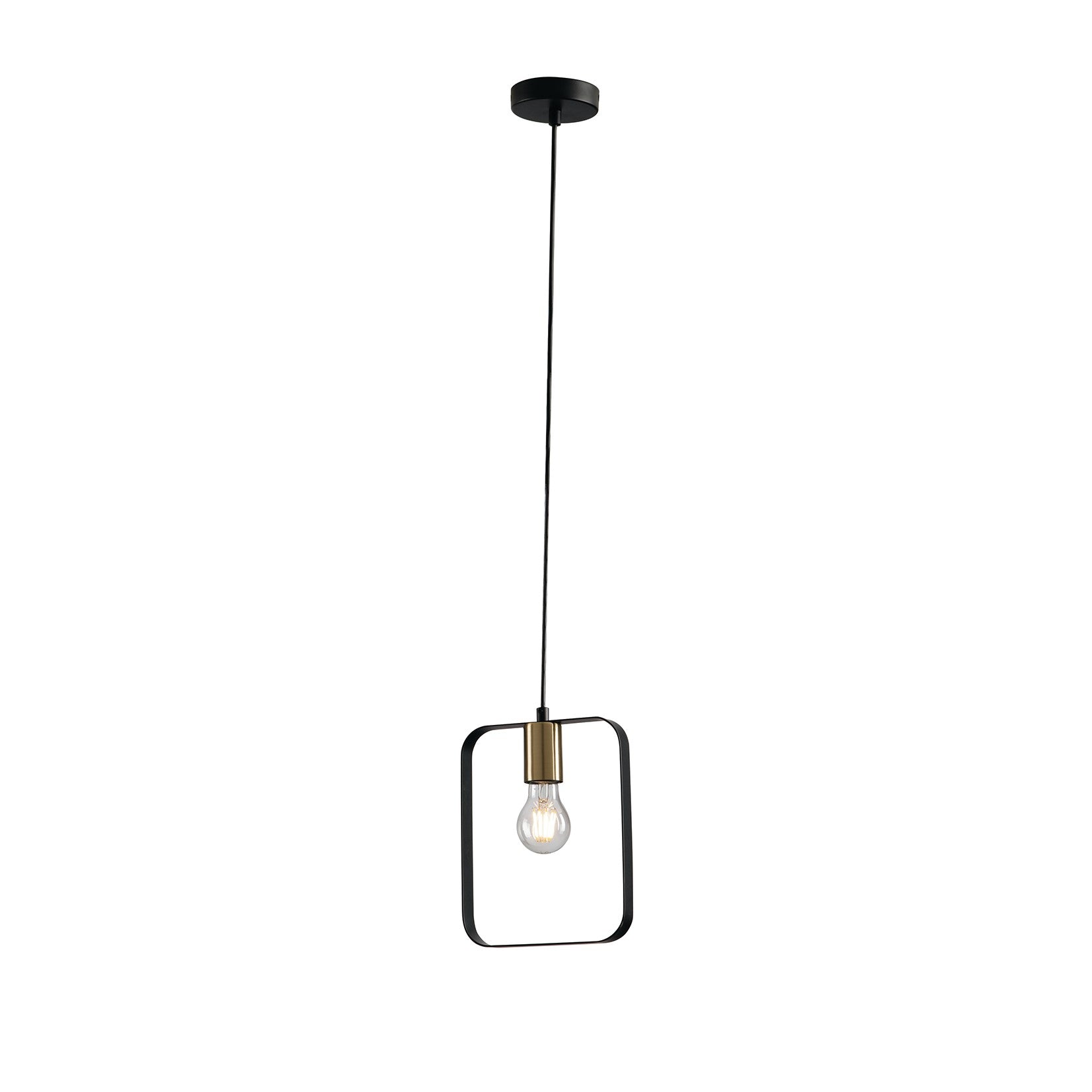 SOSPENSIONE SMITH NERA/NICKEL 1XE27 19,5X10X160CM - Luce Ambiente e Design