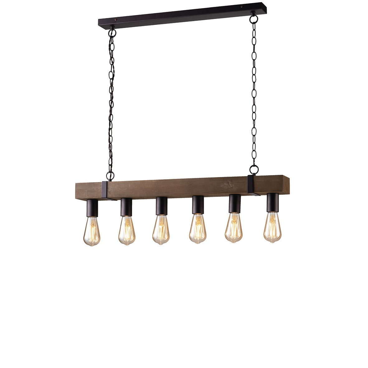 SOSPENSIONE TEXAS NERA 6XE27 80X10X135CM - Luce Ambiente e Design