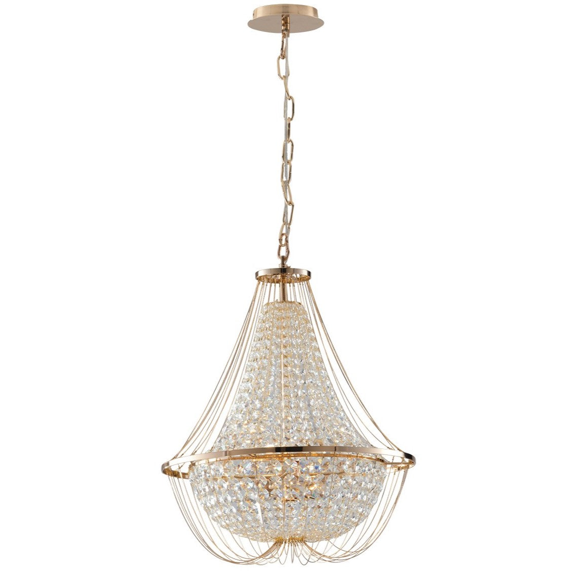 SOSPENSIONE VIENNA ORO 6XE14 60X120CM - Luce Ambiente e Design