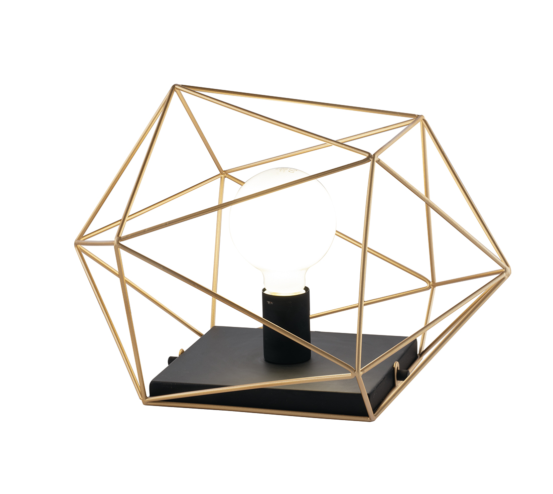 LUME ABRAXAS NERO/ORO 1XE27 40,5X29,5X26,5CM - Luce Ambiente e Design