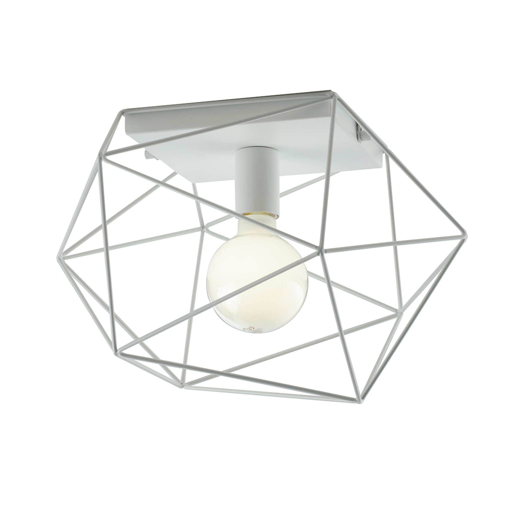 PLAFONIERA ABRAXAS BIANCA 1XE27 20X18,5X26,5CM - Luce Ambiente e Design