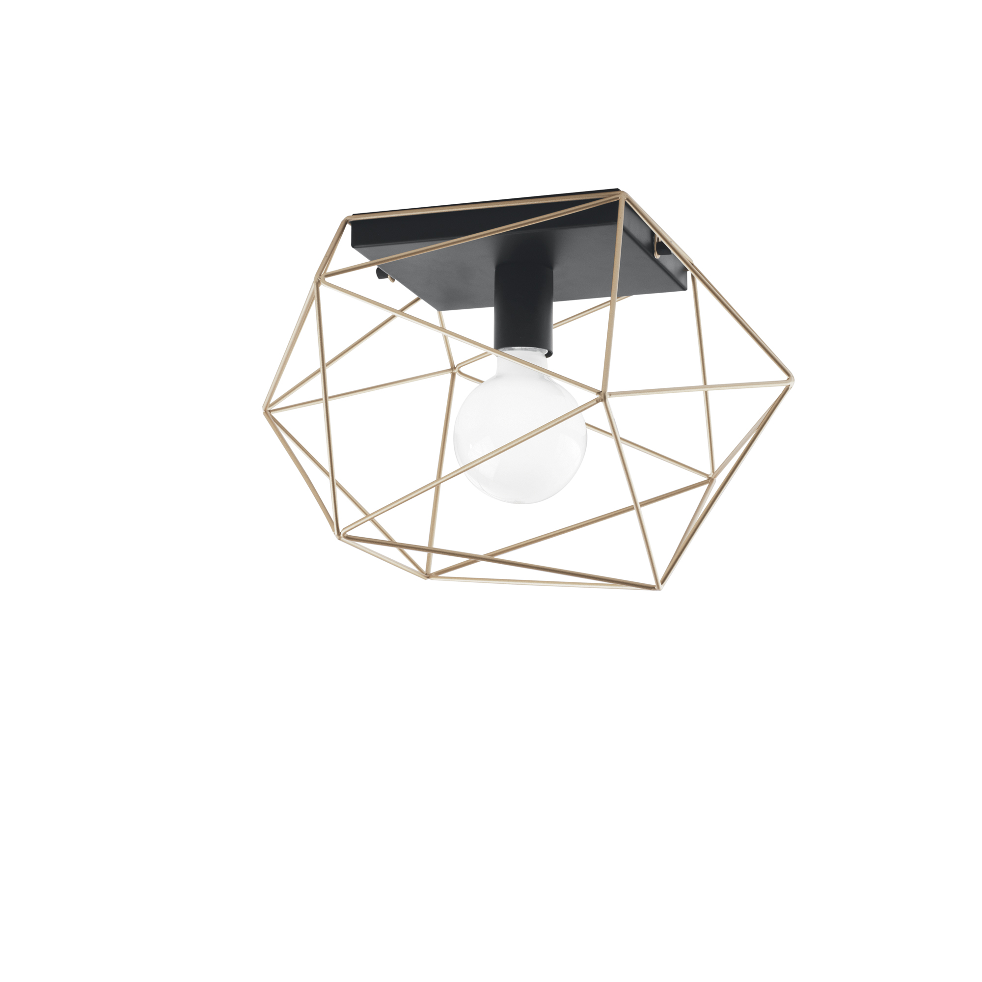 PLAFONIERA ABRAXAS NERA/ORO 1XE27 20X18,5X26,5CM - Luce Ambiente e Design