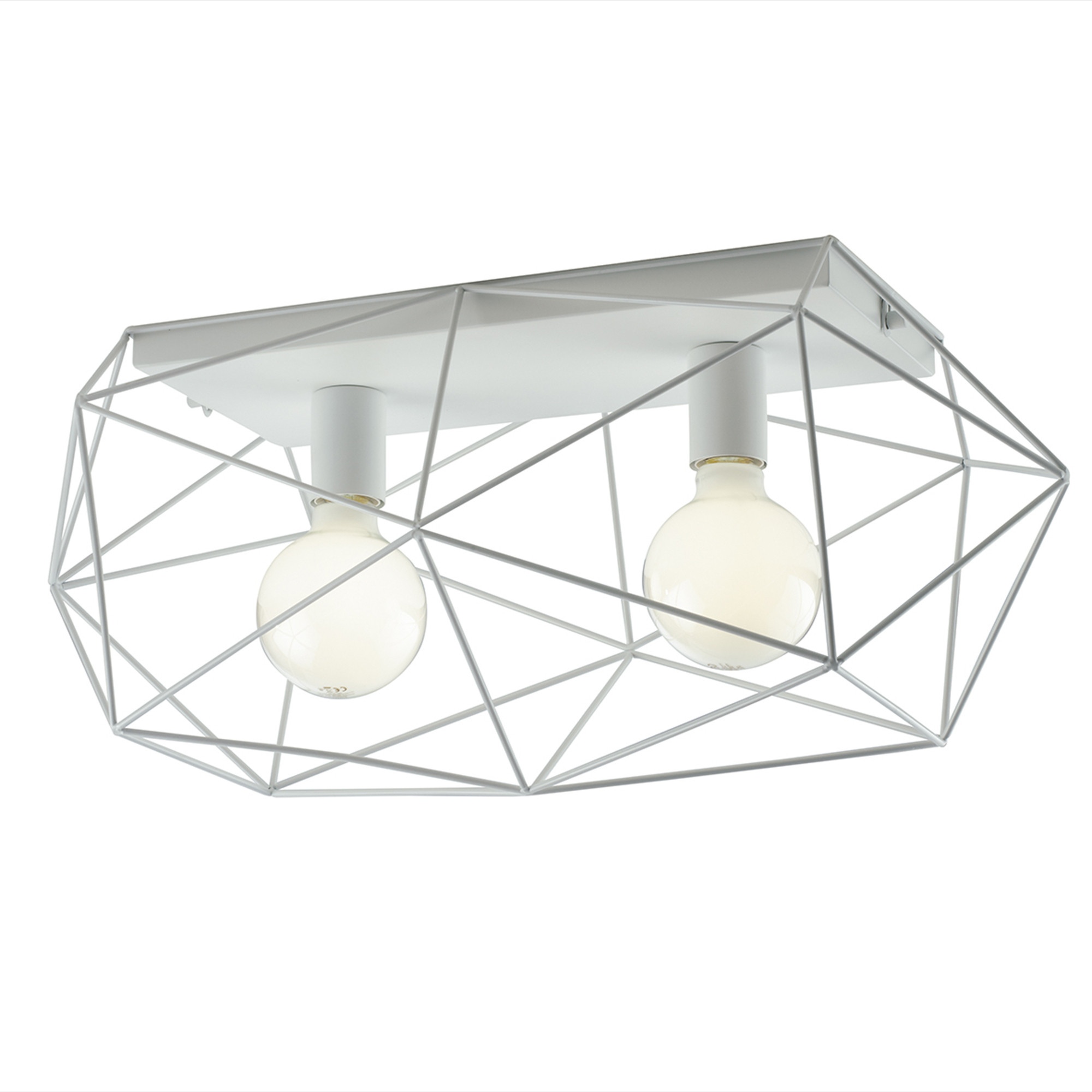 PLAFONIERA ABRAXAS BIANCA 2XE27 60X30X26,5CM - Luce Ambiente e Design