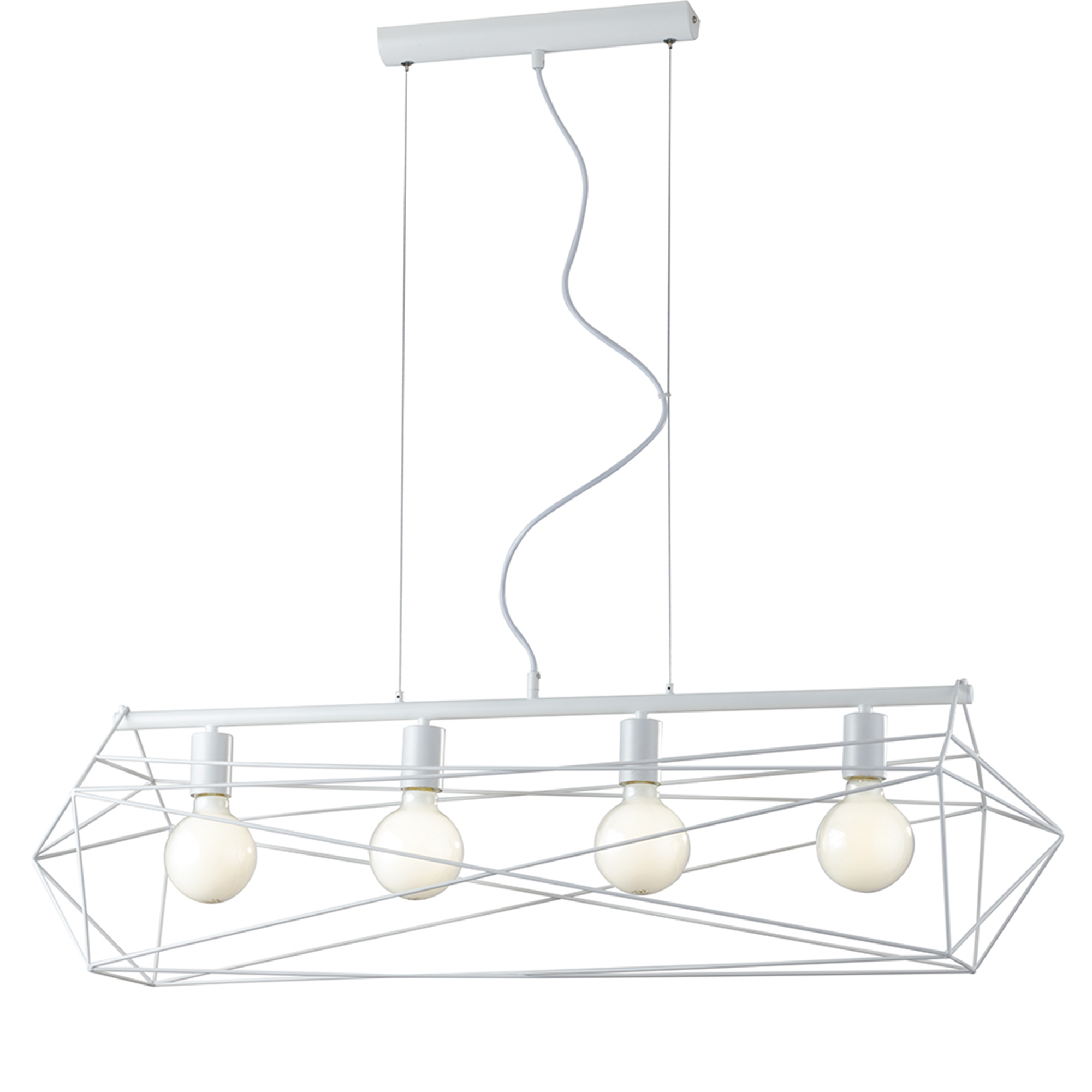 SOSPENSIONE ABRAXAS BIANCA 4XE27 106X29,5X150CM - Luce Ambiente e Design
