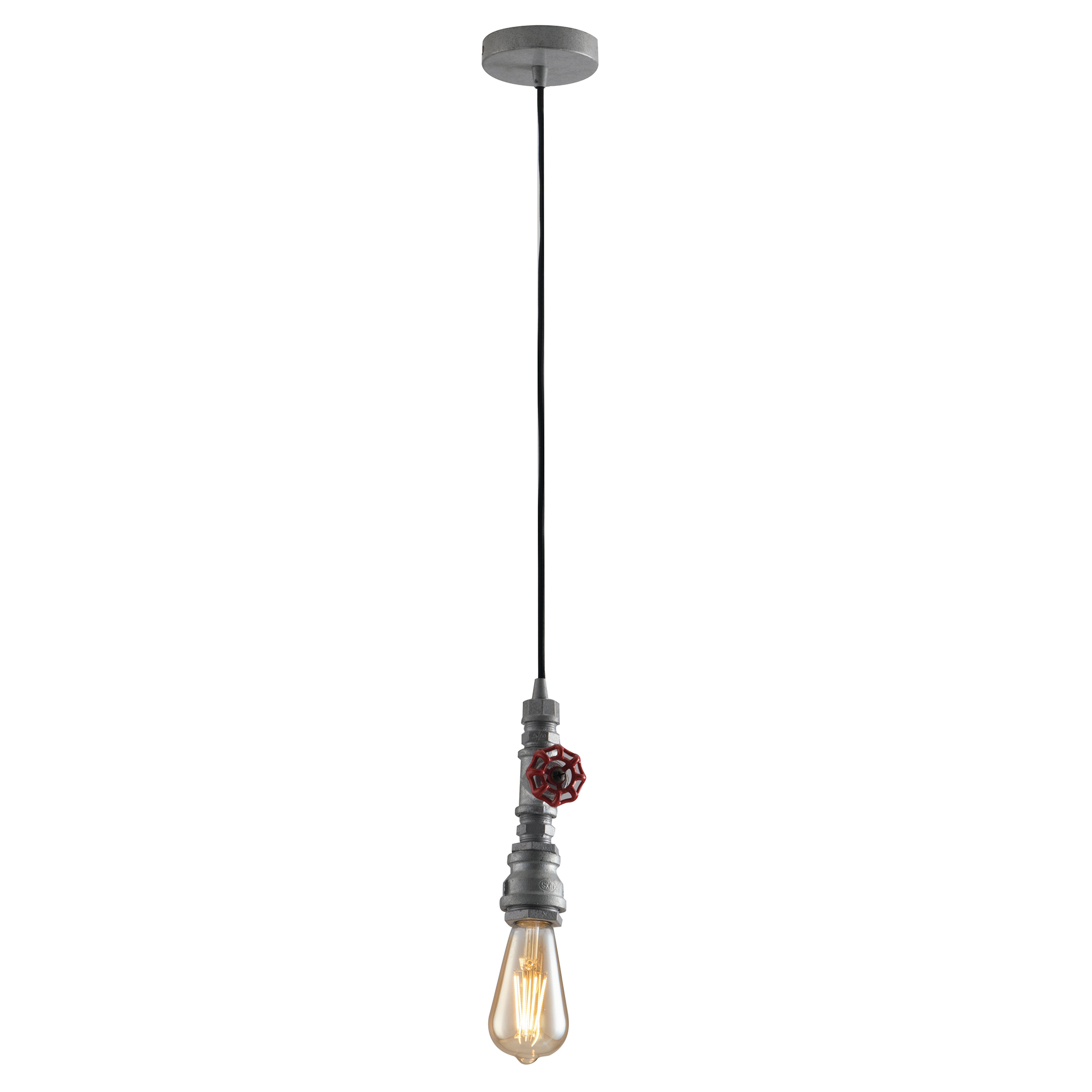 SOSPENSIONE AMARCORD ZINCATA 1XE27 12X120CM - Luce Ambiente e Design