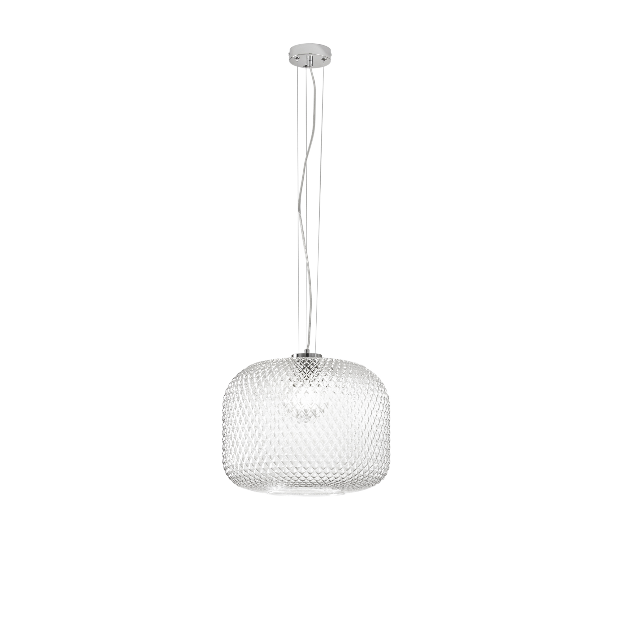 SOSPENSIONE ASHFORD SFERICA TRASPARENTE 1XE27 40X150CM - Luce Ambiente e Design