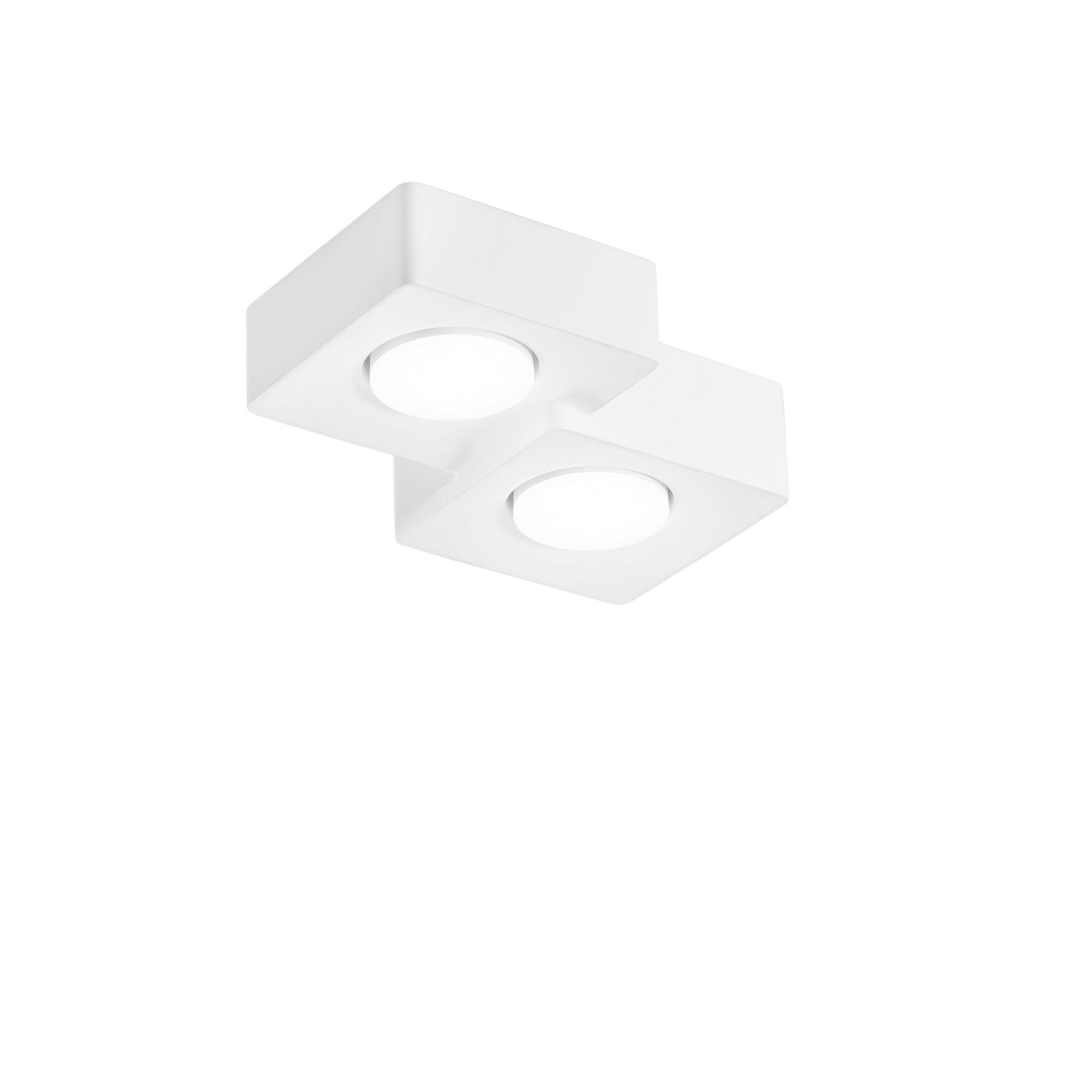PLAFONIERA ATHEN QUADRATA BIANCA 2XGX53 26X20X6,3CM - Luce Ambiente e Design