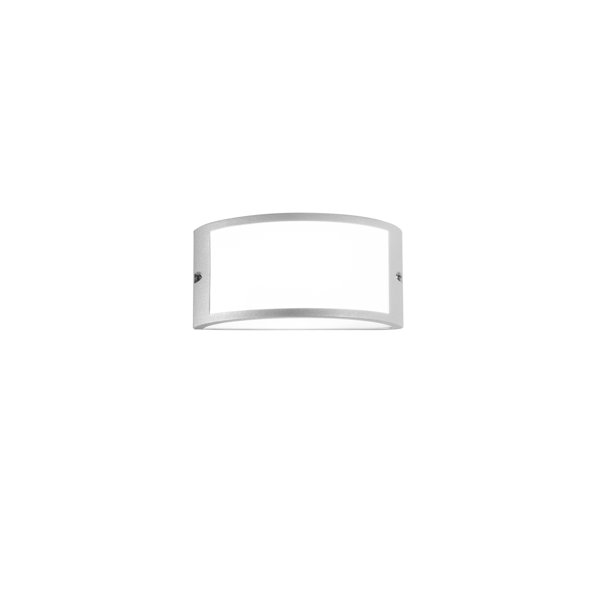 AUSTIN outdoor wall light in silver aluminum with polycarbonate diffuser - Intec