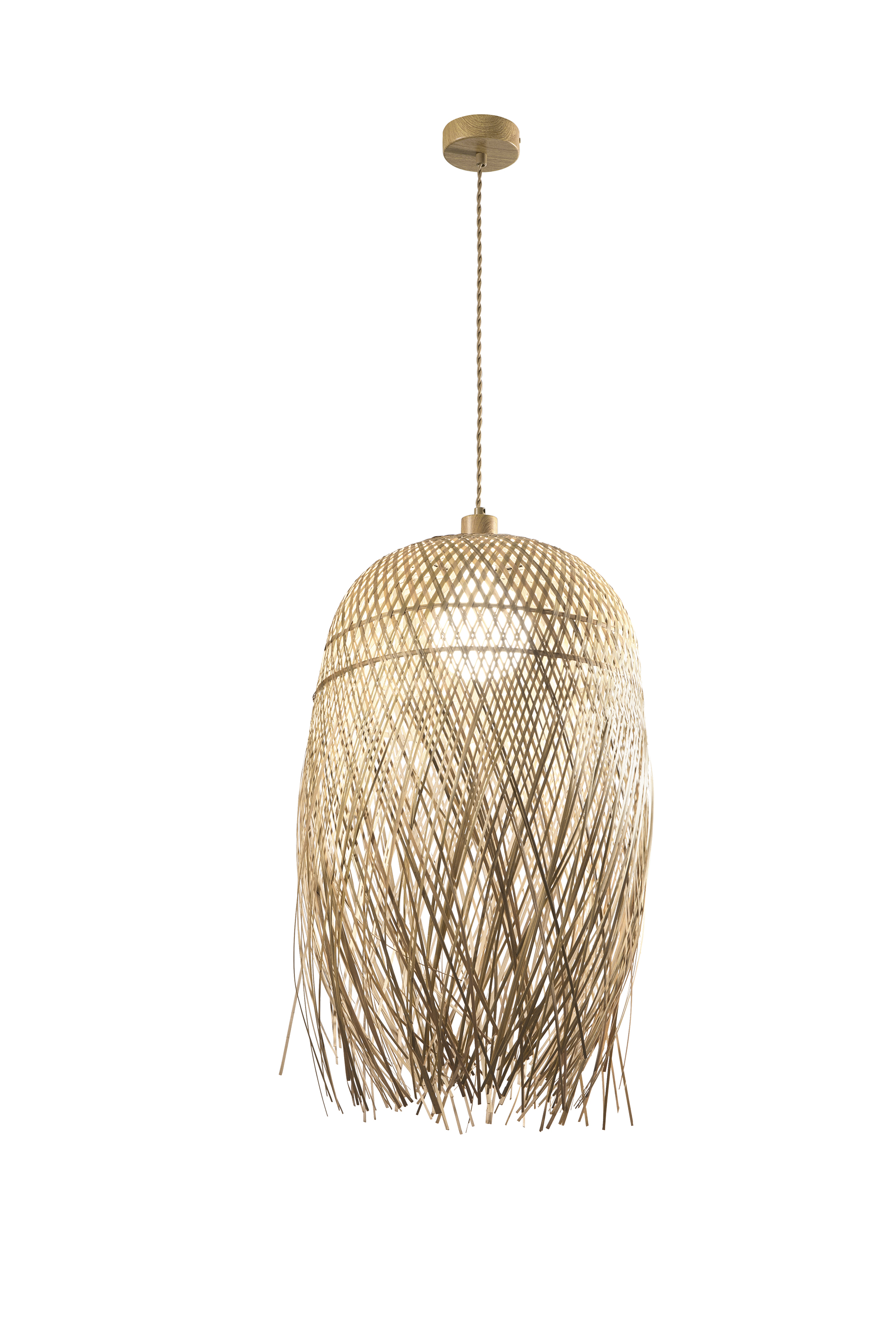 SOSPENSIONE BAHAMAS IN BAMBOO 1XE27 MAX 60W IP20 40X223CM - Luce Ambiente e Design