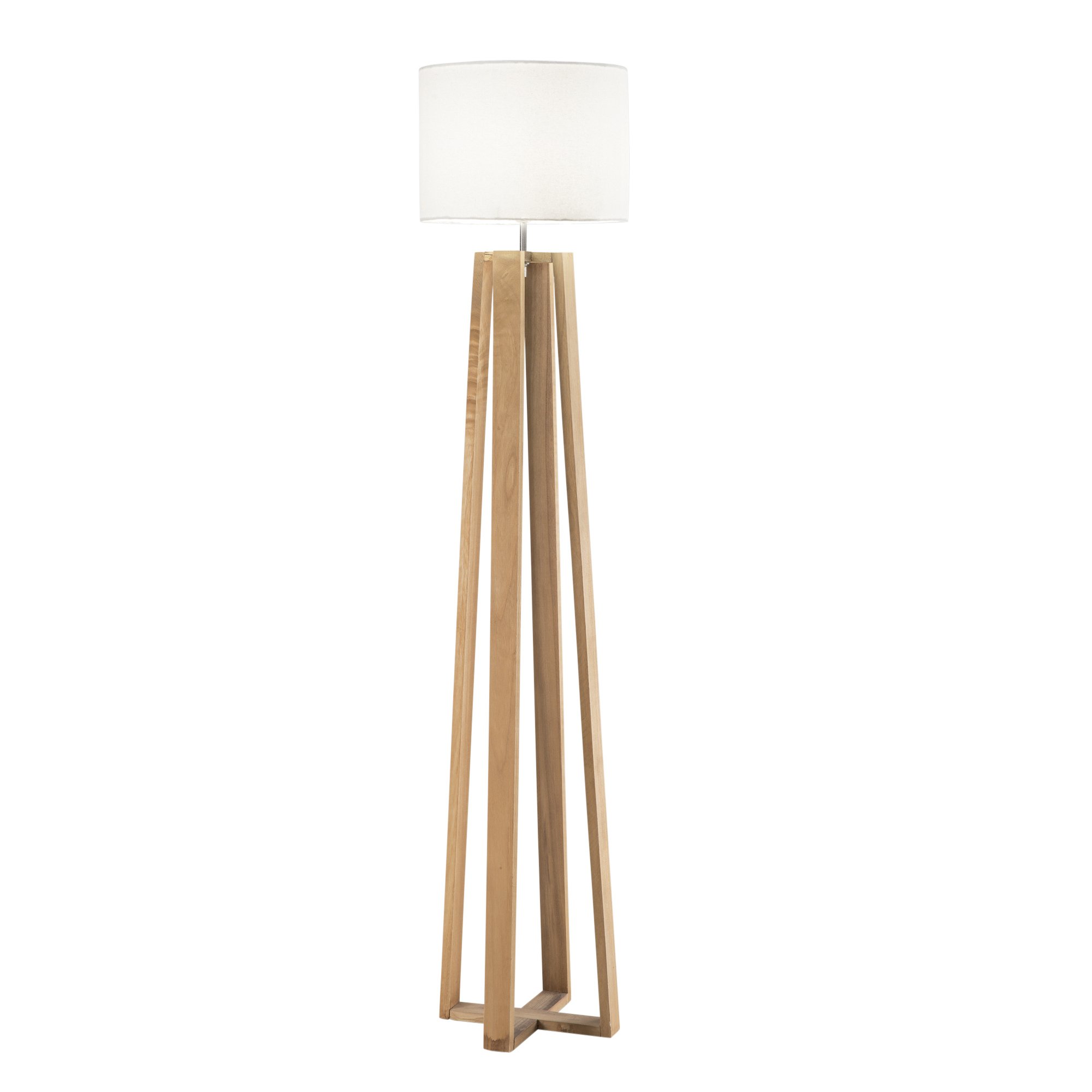 BERRY floor lamp in natural wood with white fabric shade - Luce Ambiente e Design