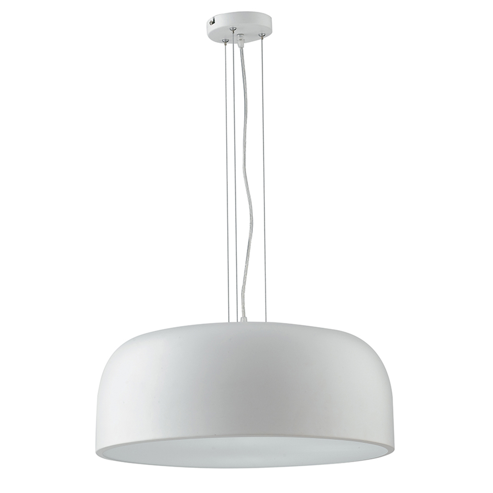 SOSPENSIONE BISTROT BIANCA 4XE27 52X52X22CM - Luce Ambiente e Design