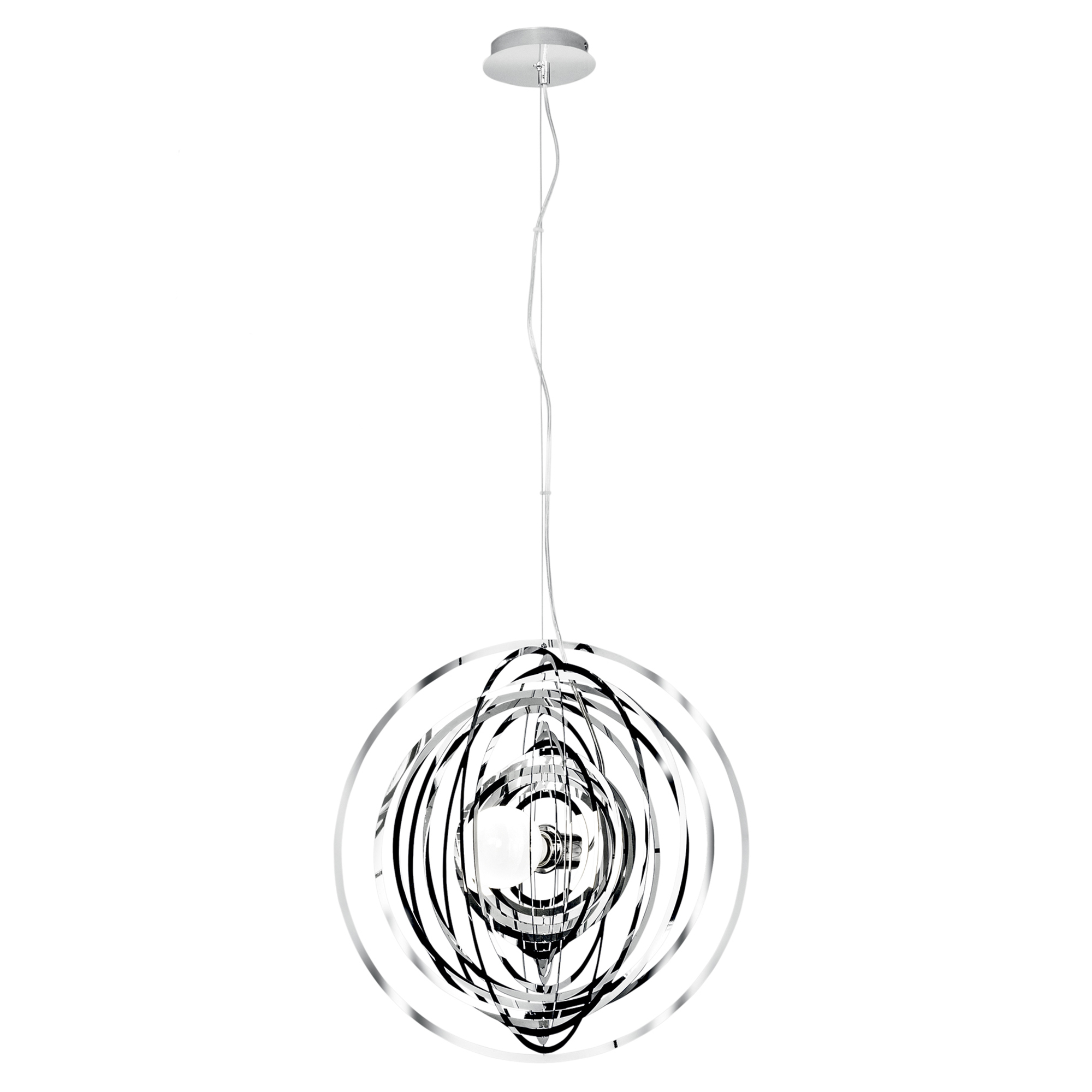 SOSPENSIONE CLUB CROMO 1XE27 50X50X120CM - Luce Ambiente e Design