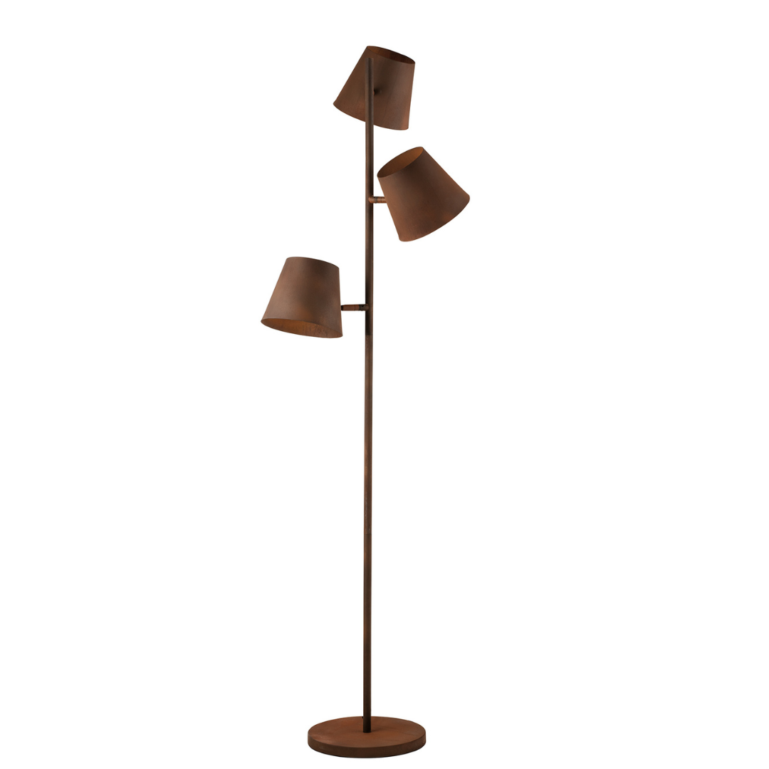 COLT floor lamp in rust metal, three lights - Luce Ambiente e Design