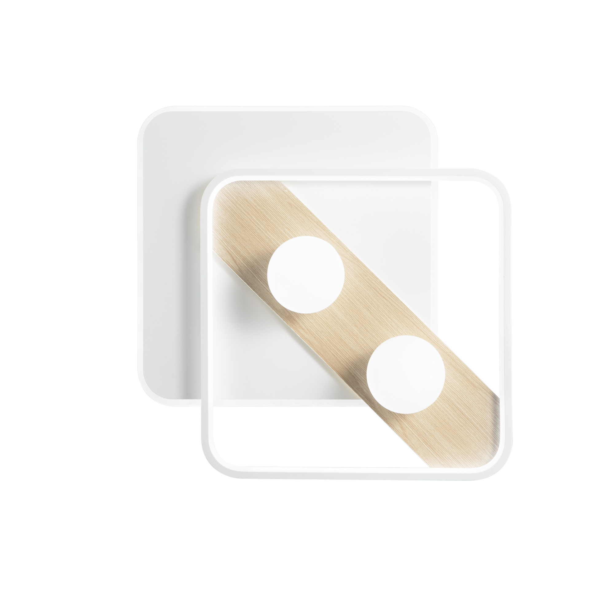 PLAFONIERA LED CRICKET BIANCA/LEGNO 40W 4540LM CCT 50X40X8CM - Luce Ambiente e Design