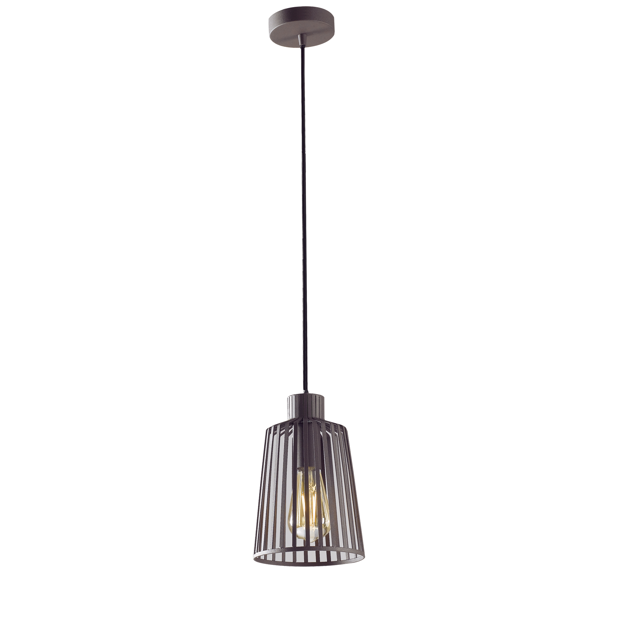 SOSPENSIONE DAYTON BRONZO 1XE27 16X16X126,4CM - Luce Ambiente e Design