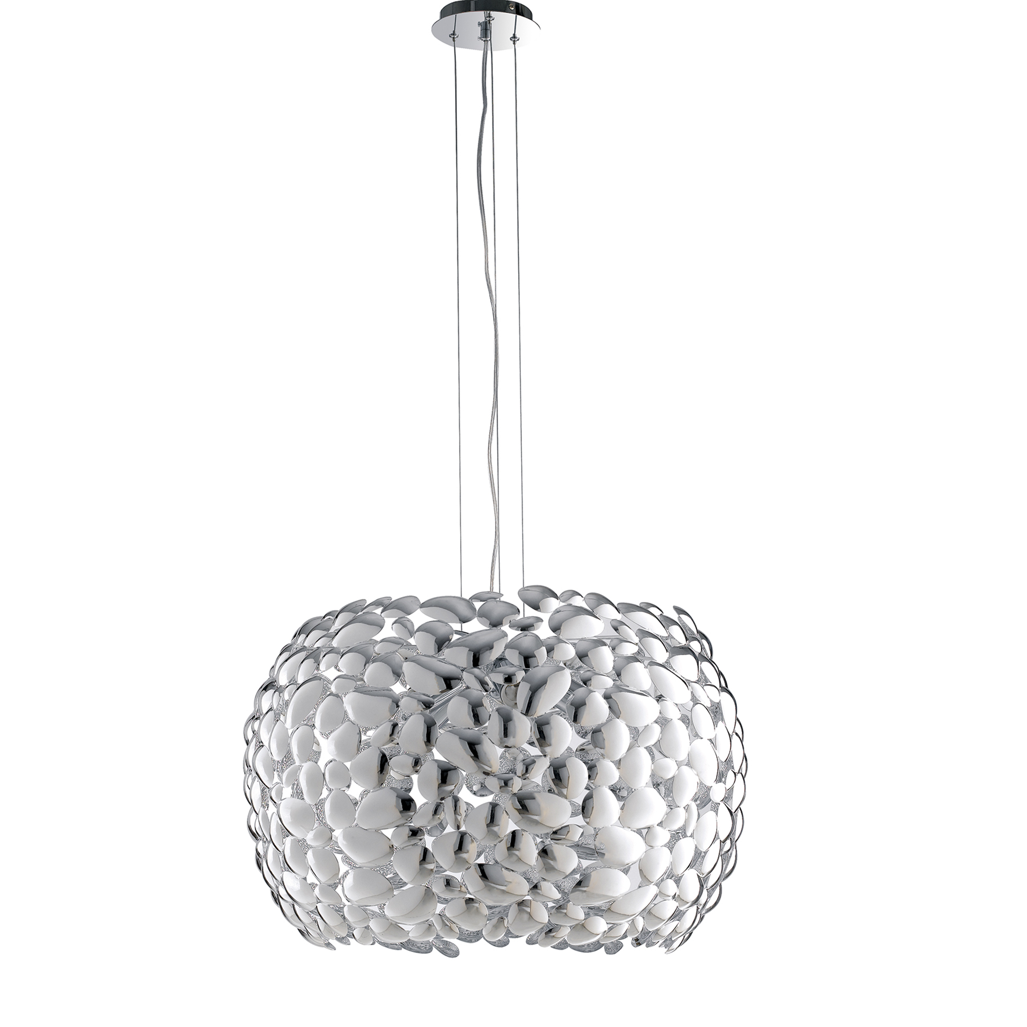 SOSPENSIONE DIONISO CROMO 5XE27 65X65X147CM - Luce Ambiente e Design