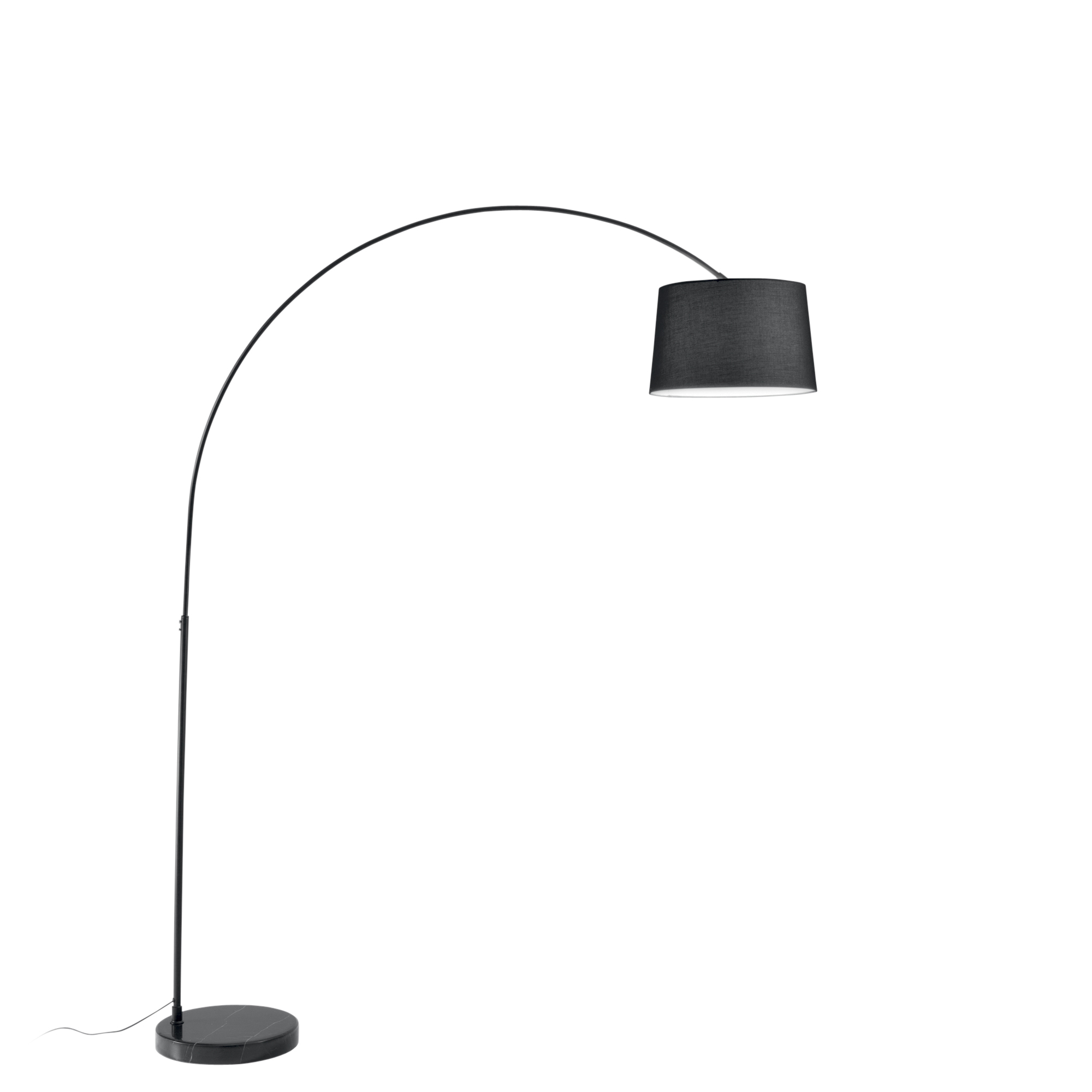 DREAM curved floor lamp in black metal with marble base - Luce Ambiente e Design