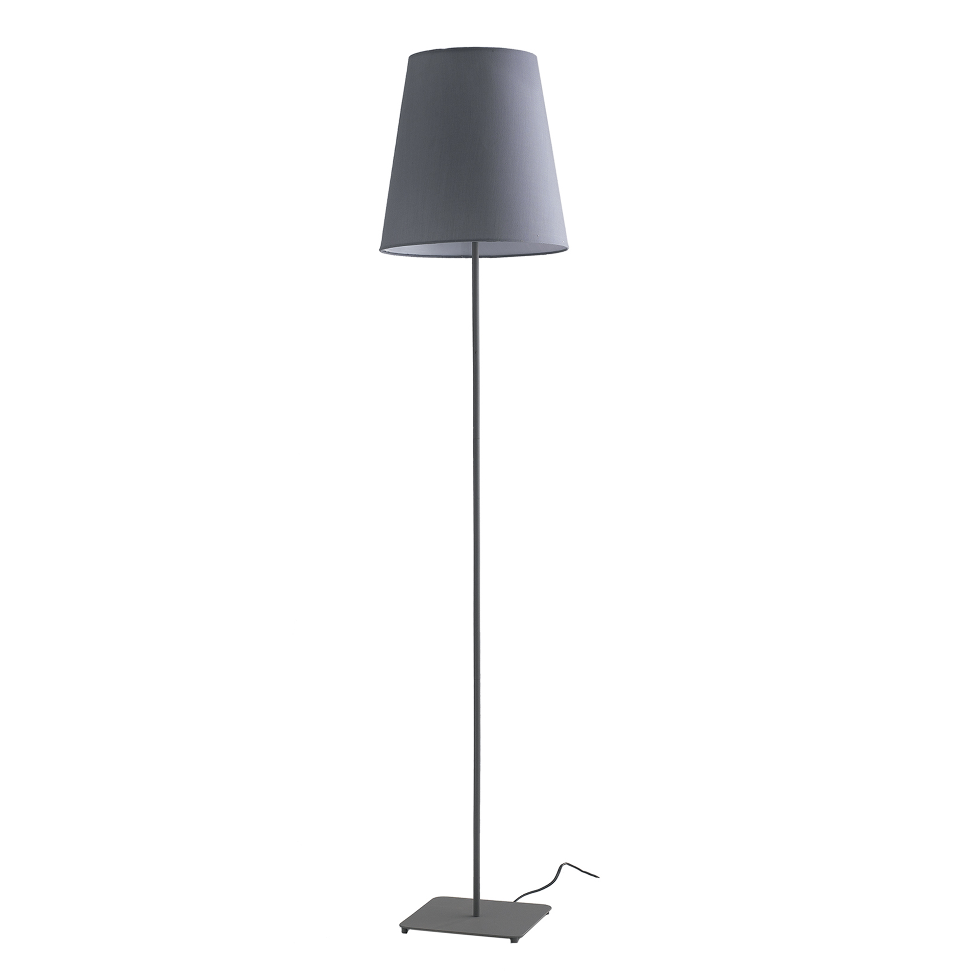 ELVIS floor lamp in grey metal with fabric shade, 155 cm - Luce Ambiente e Design