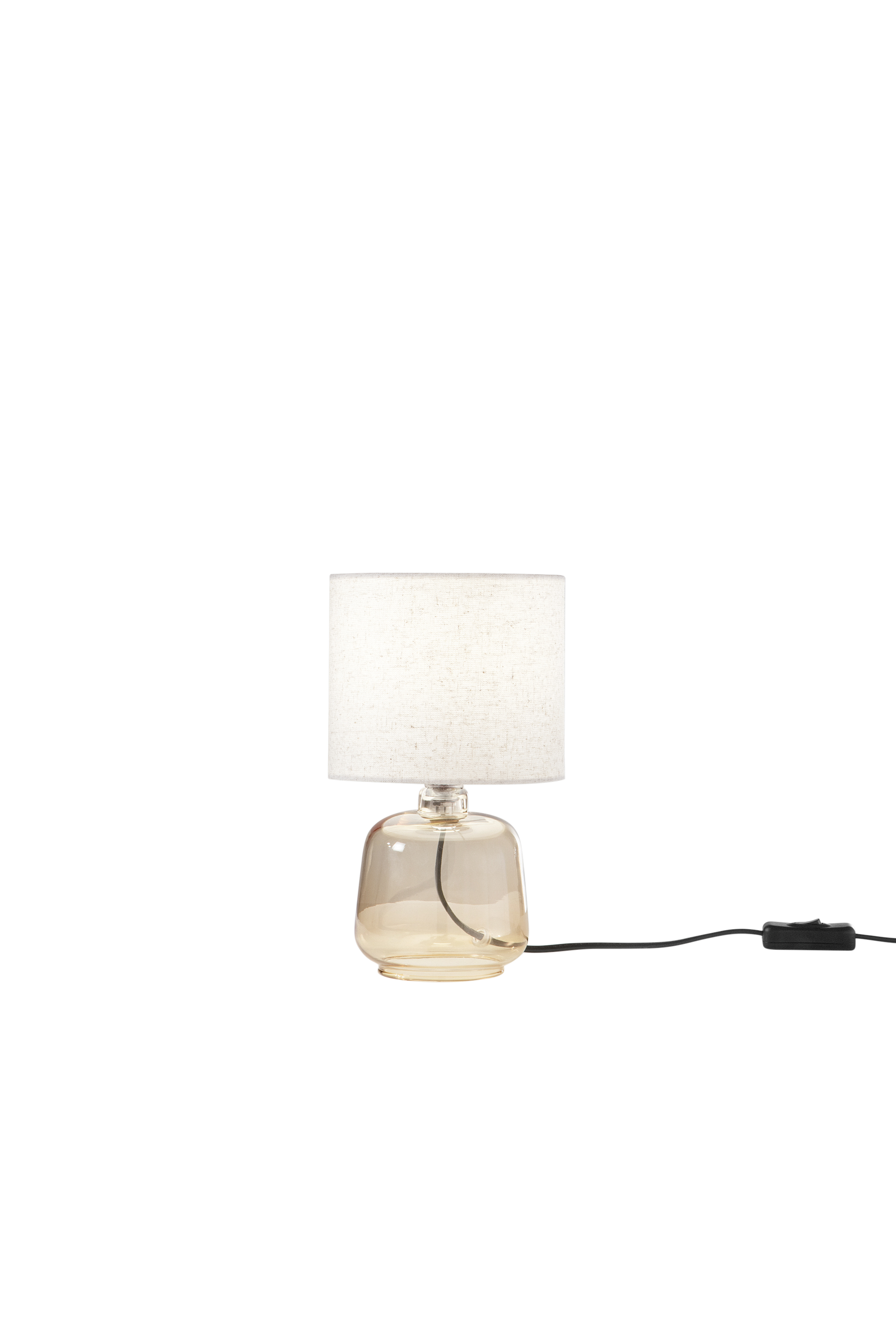 LUME EMERALD AMBRA IN VETRO CON PARALUME IN TESSUTO 1XE14 STRUTTURA D15X25CM PARALUME D15X16CM - Luce Ambiente e Design