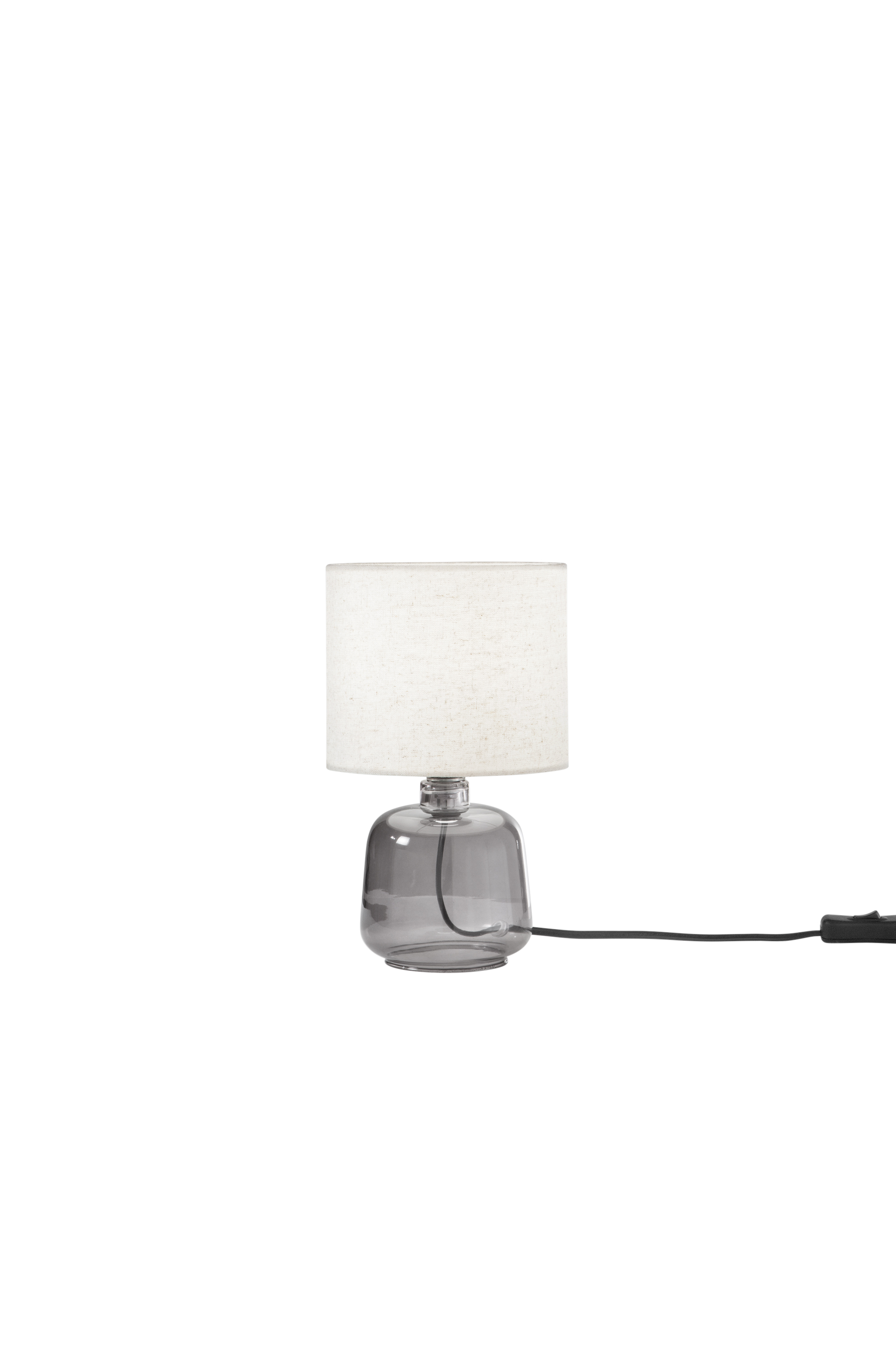 LUME EMERALD GRIGIO IN VETRO CON PARALUME IN TESSUTO 1XE14 STRUTTURA D15X25CM PARALUME D15X16CM - Luce Ambiente e Design