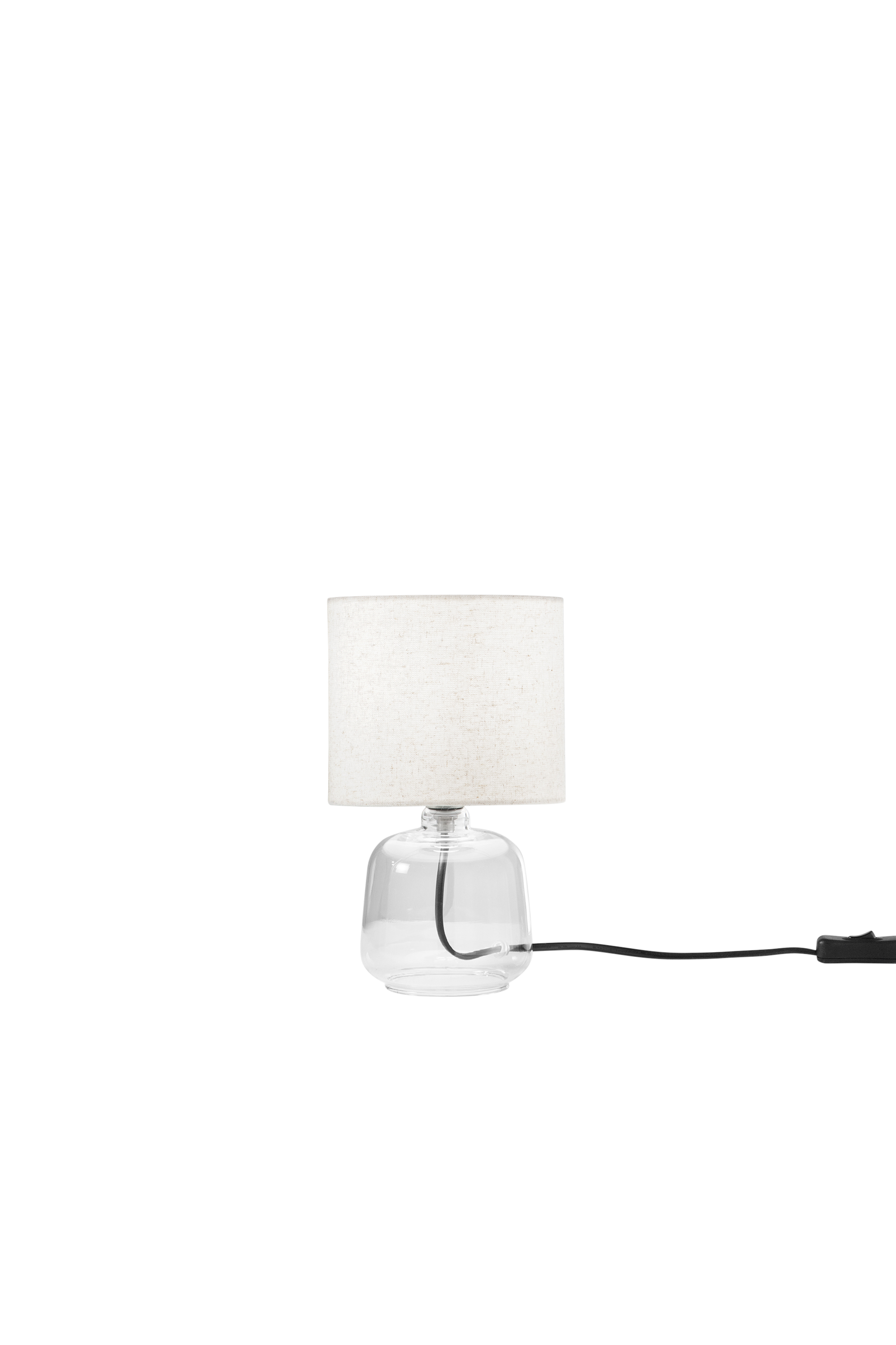 LUME EMERALD TRASPARENTE IN VETRO CON PARALUME IN TESSUTO 1XE14 STRUTTURA D15X25CM PARALUME D15X16CM - Luce Ambiente e Design