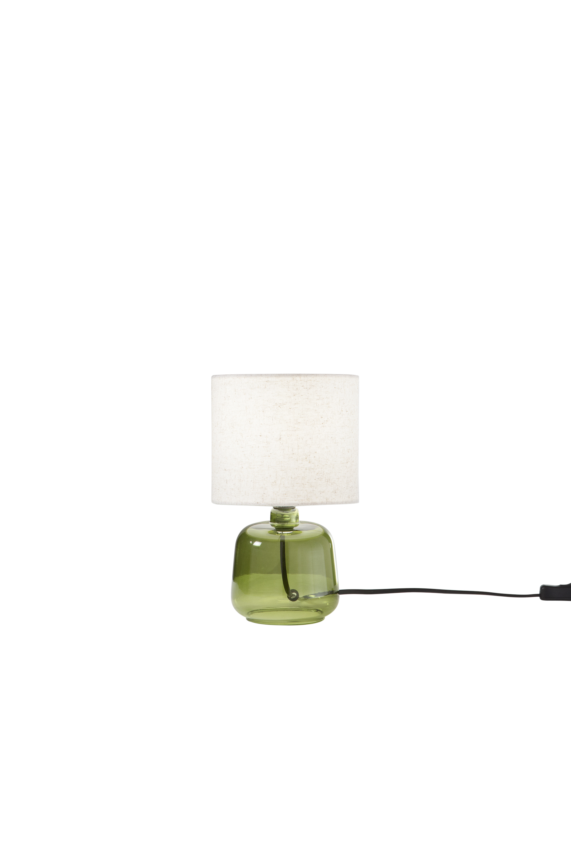 LUME EMERALD VERDE IN VETRO CON PARALUME IN TESSUTO 1XE14 STRUTTURA D15X25CM PARALUME D15X16CM - Luce Ambiente e Design