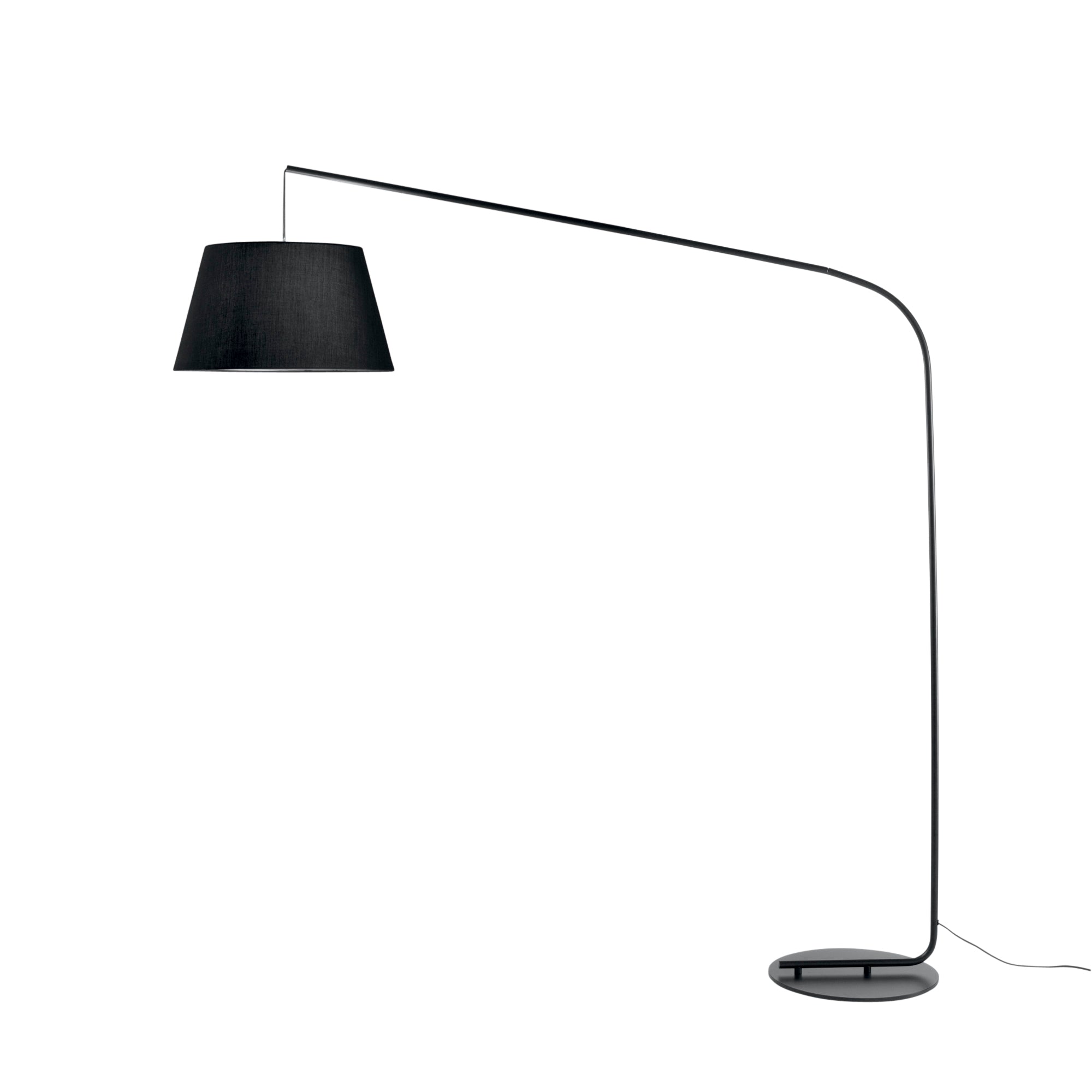 ENJOY curved floor lamp in black metal with fabric shade - Luce Ambiente e Design