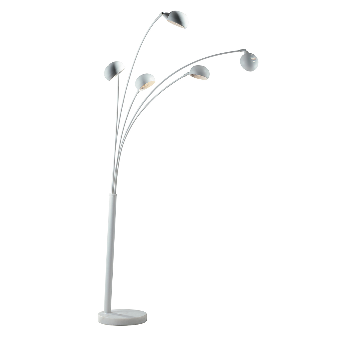 ERACLE five-light floor lamp in white metal with marble base - Luce Ambiente e Design
