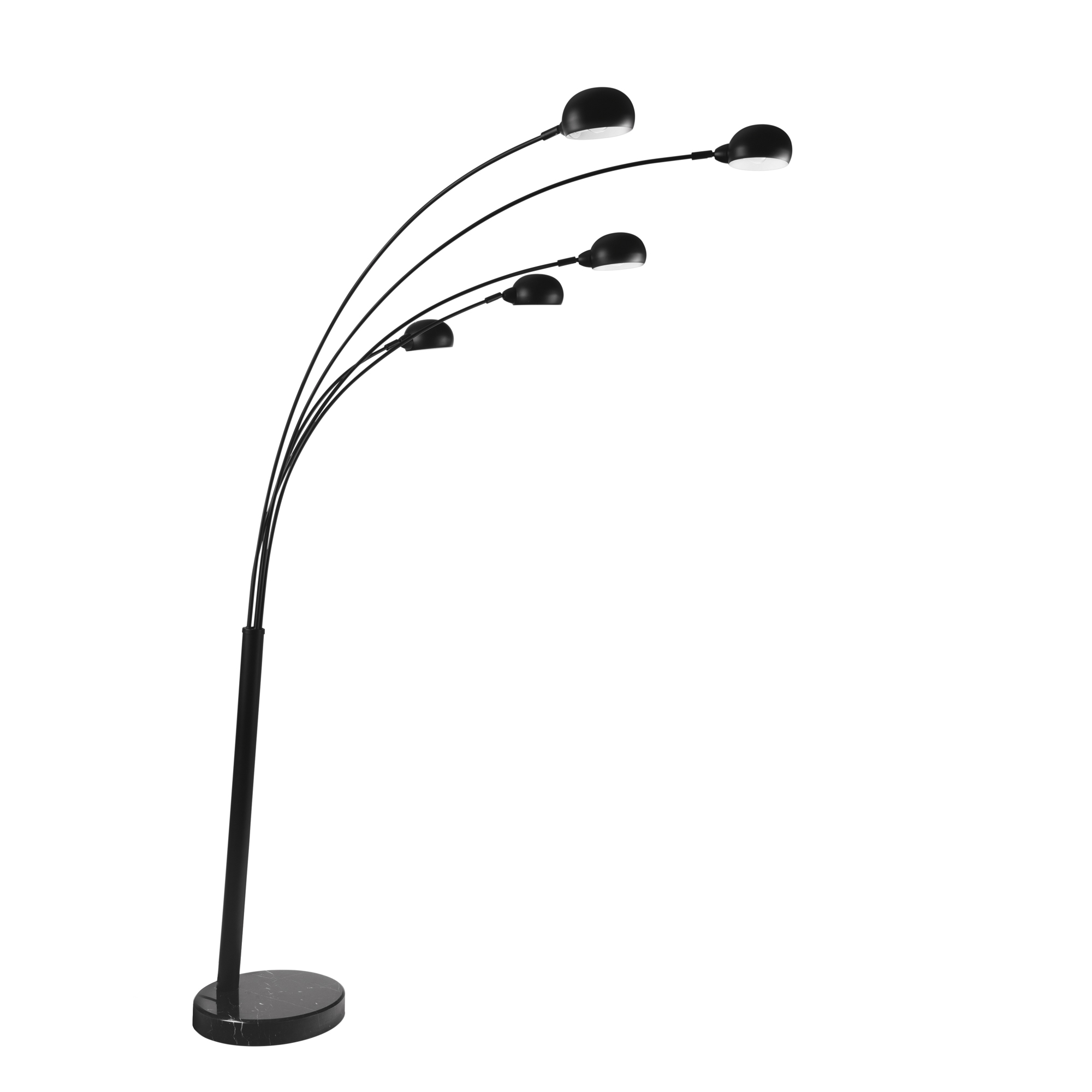 ERACLE five-light floor lamp in black metal with marble base - Luce Ambiente e Design