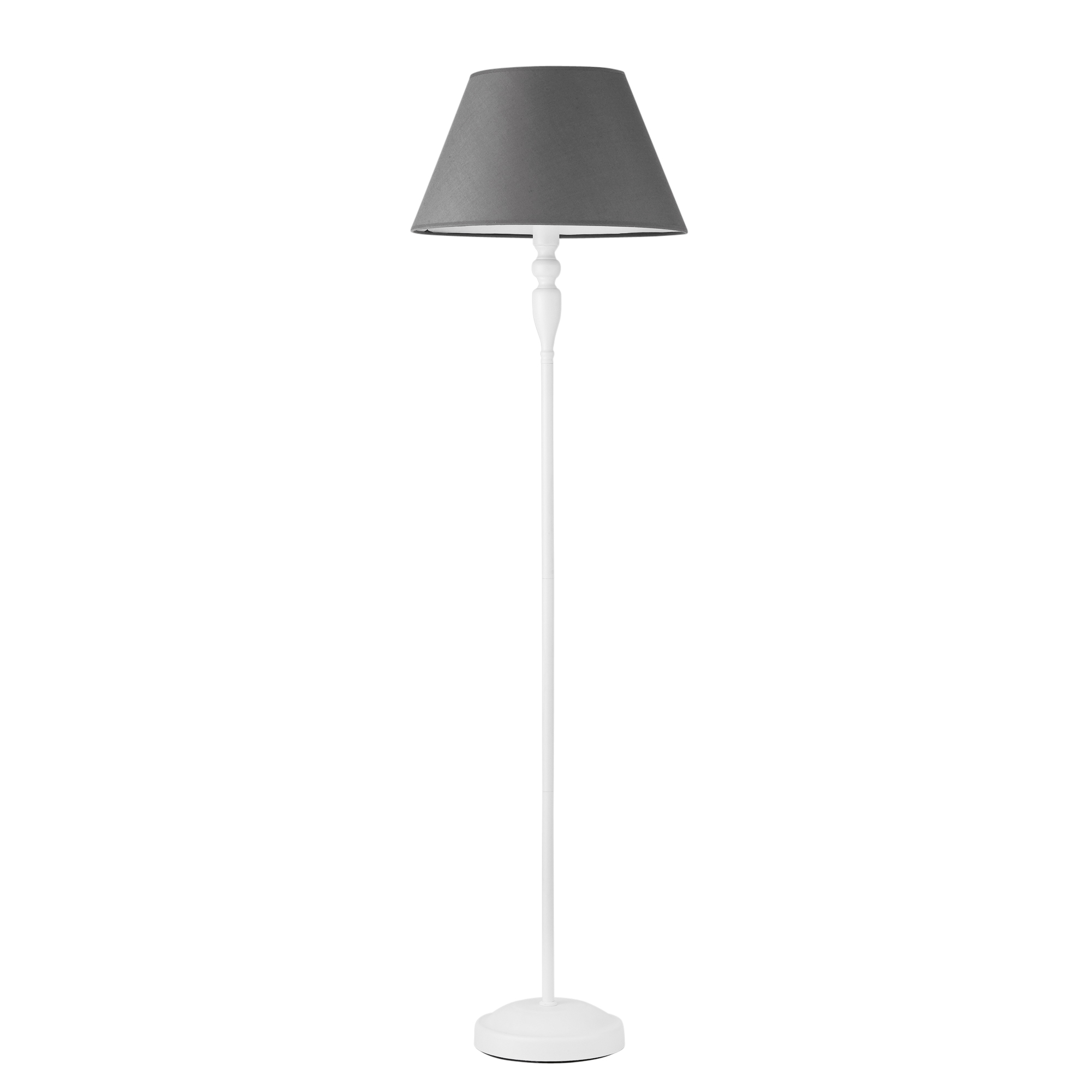 FAVOLA floor lamp in white metal with grey fabric shade - Luce Ambiente e Design