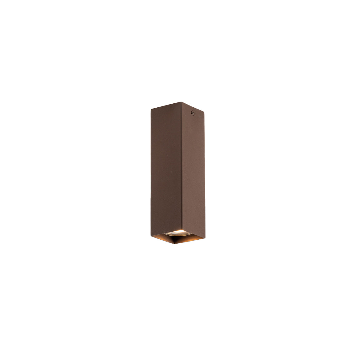PLAFONIERA FLUKE QUADRATA CORTEN 1XGU10 6X6X20CM - Luce Ambiente e Design
