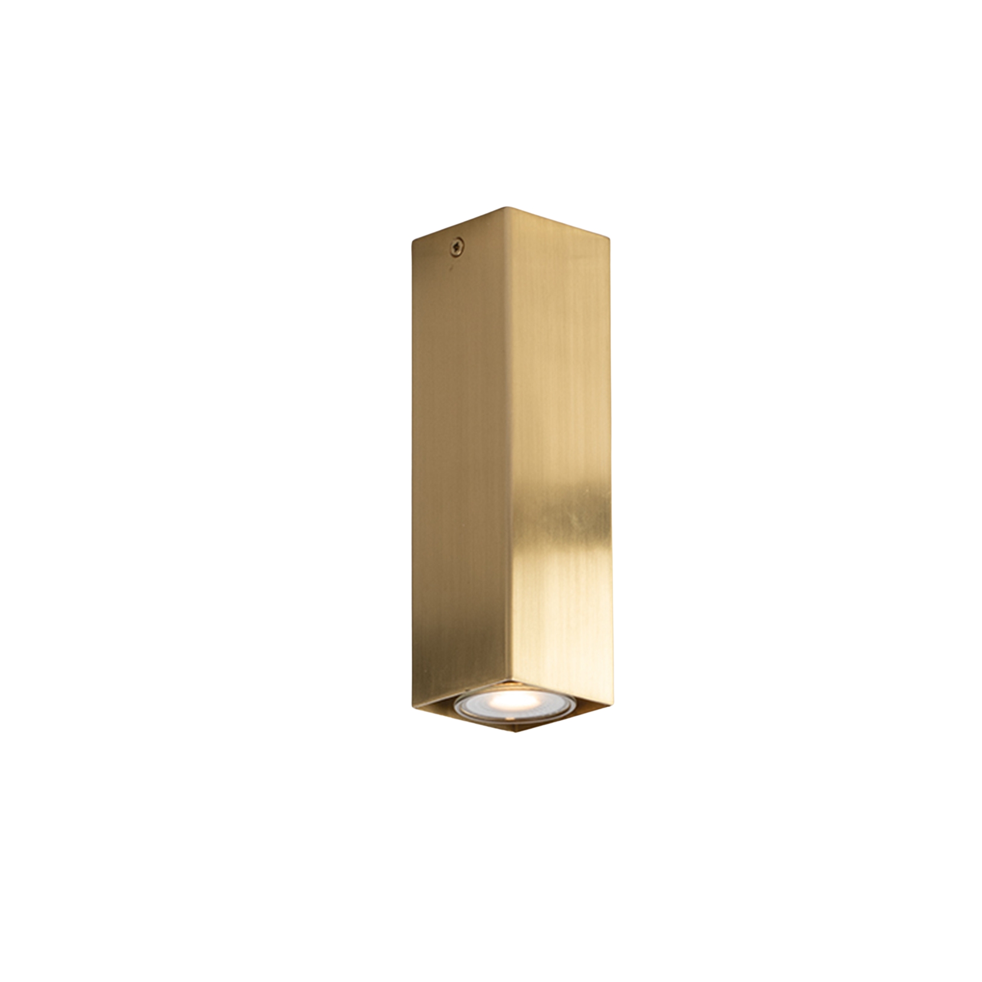 PLAFONIERA FLUKE QUADRATA ORO 1XGU10 6X6X20CM - Luce Ambiente e Design