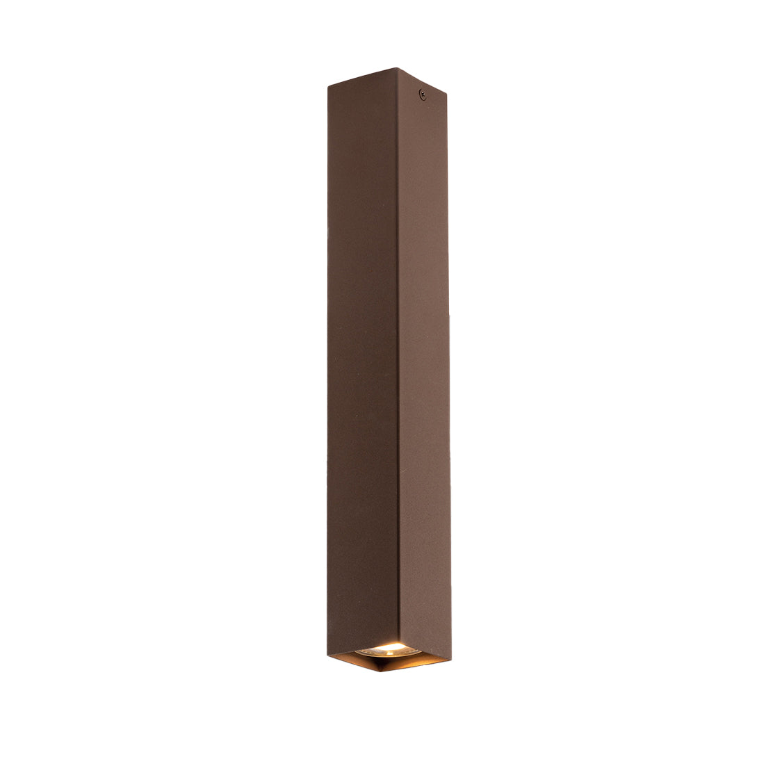 PLAFONIERA FLUKE QUADRATA CORTEN 1XGU10 6X6X40CM - Luce Ambiente e Design