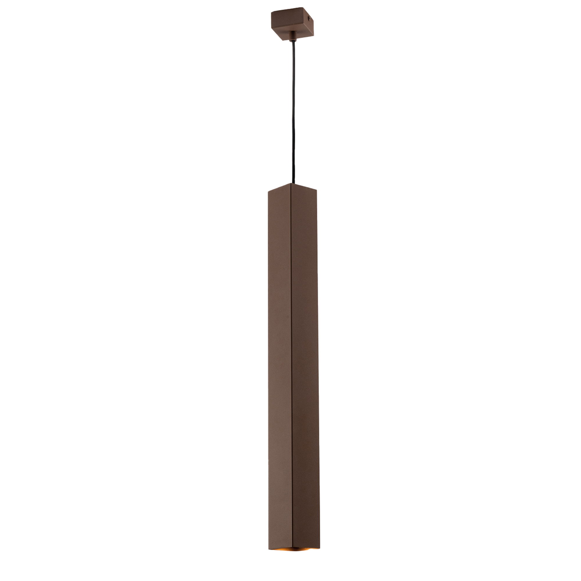SOSPENSIONE FLUKE QUADRATA CORTEN 1XGU10 6X6X60CM - Luce Ambiente e Design