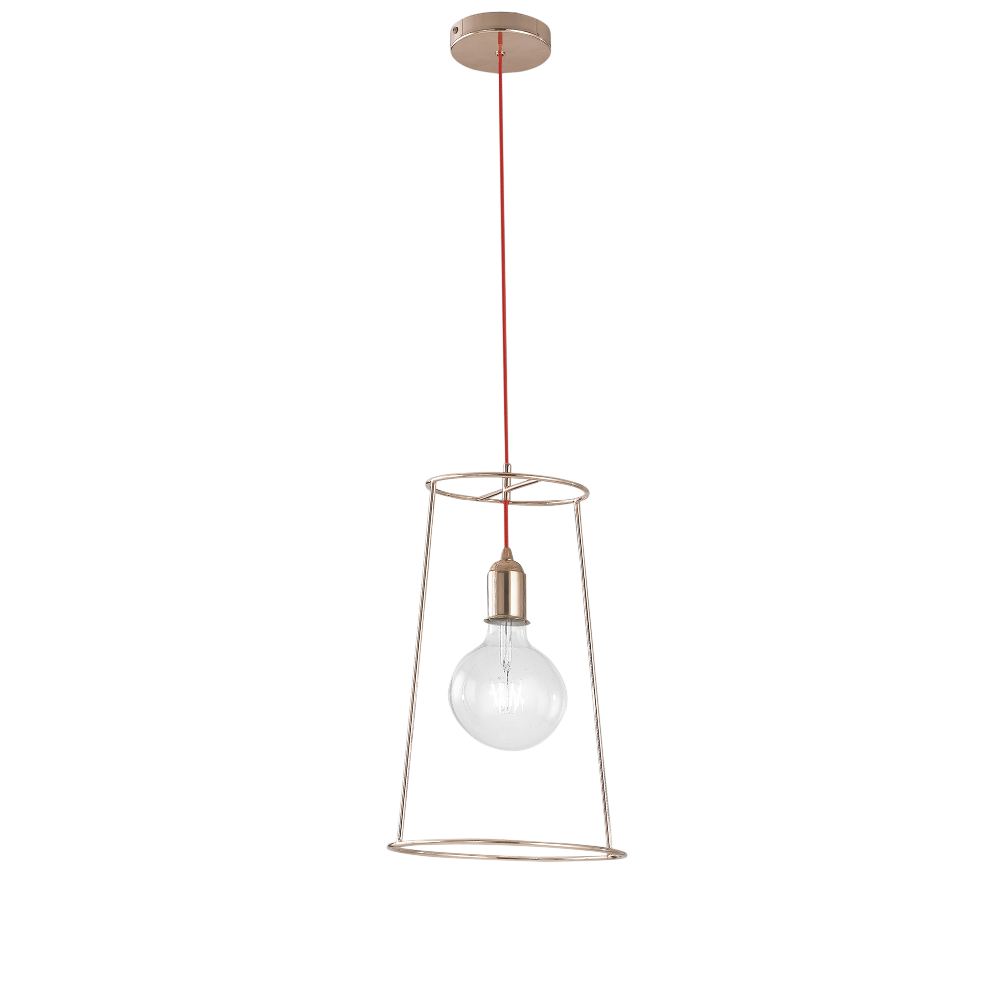 SOSPENSIONE FRIDA ORO ROSA/ROSSO 1XE27 25X120CM - Luce Ambiente e Design