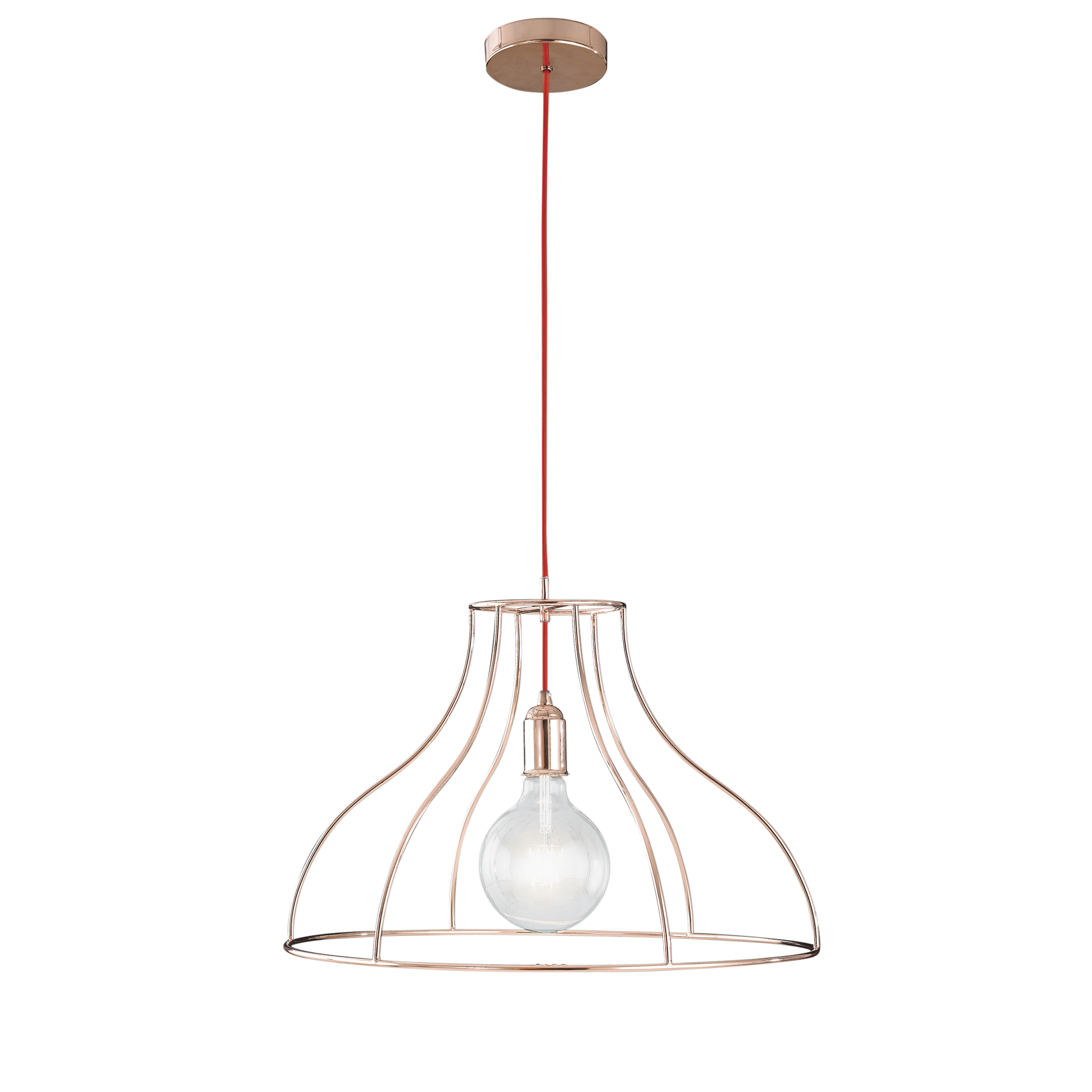 SOSPENSIONE FRIDA ORO ROSA/ROSSO 1XE27 50X50X120CM - Luce Ambiente e Design