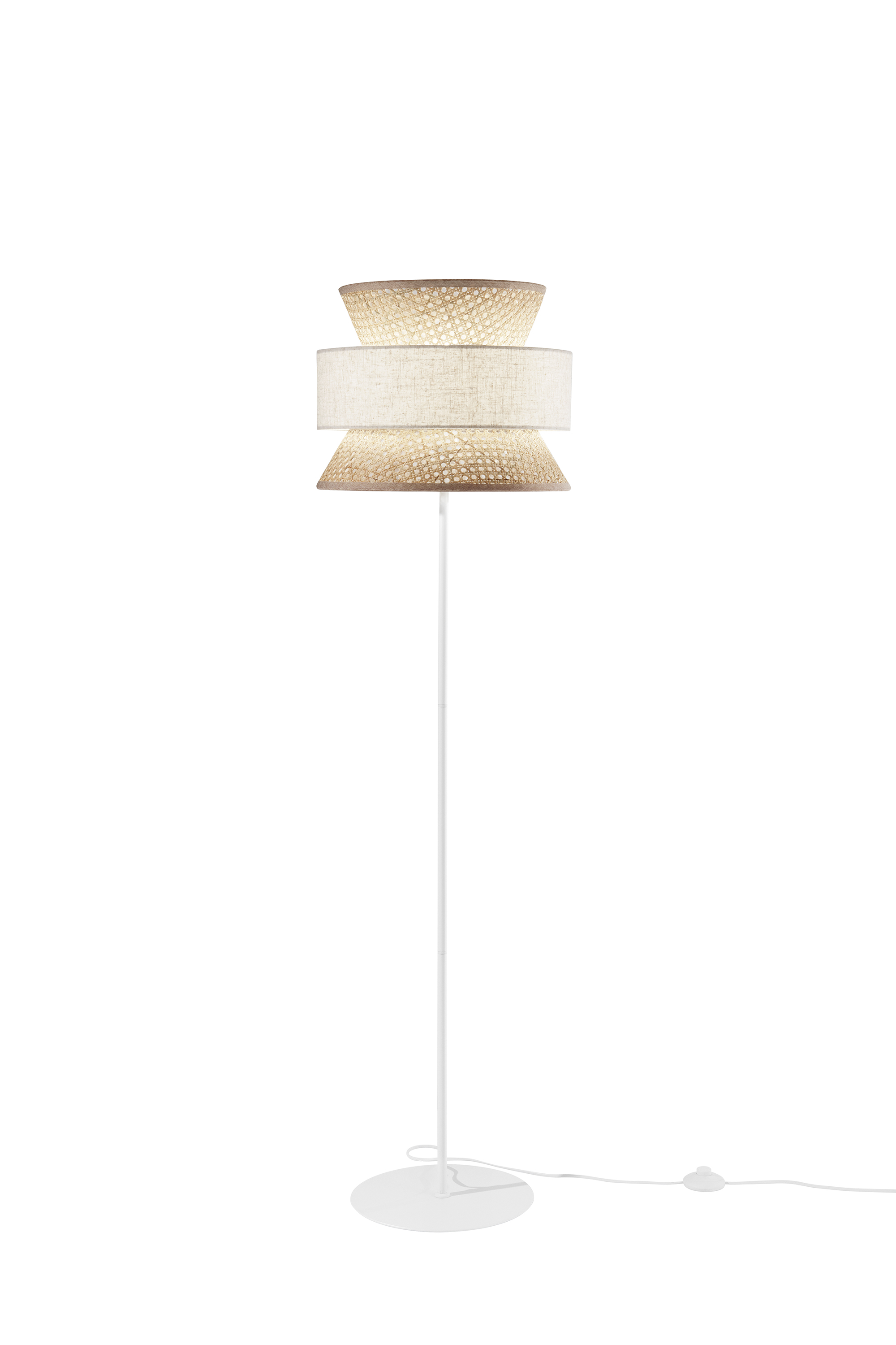 GAZEBO beige floor lamp handcrafted with natural materials - Luce Ambiente e Design
