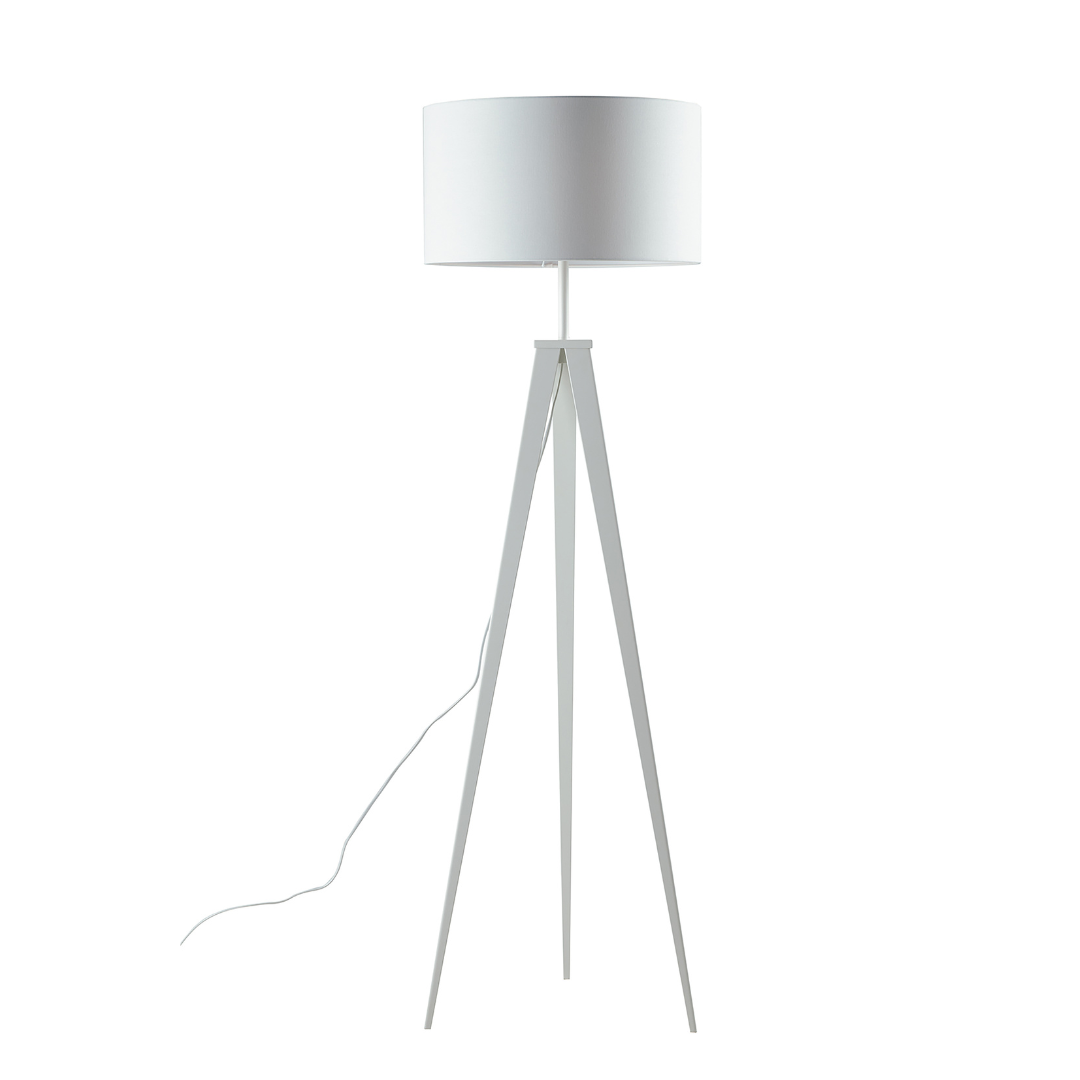 IBIS tripod floor lamp in metal with white fabric shade - Luce Ambiente e Design