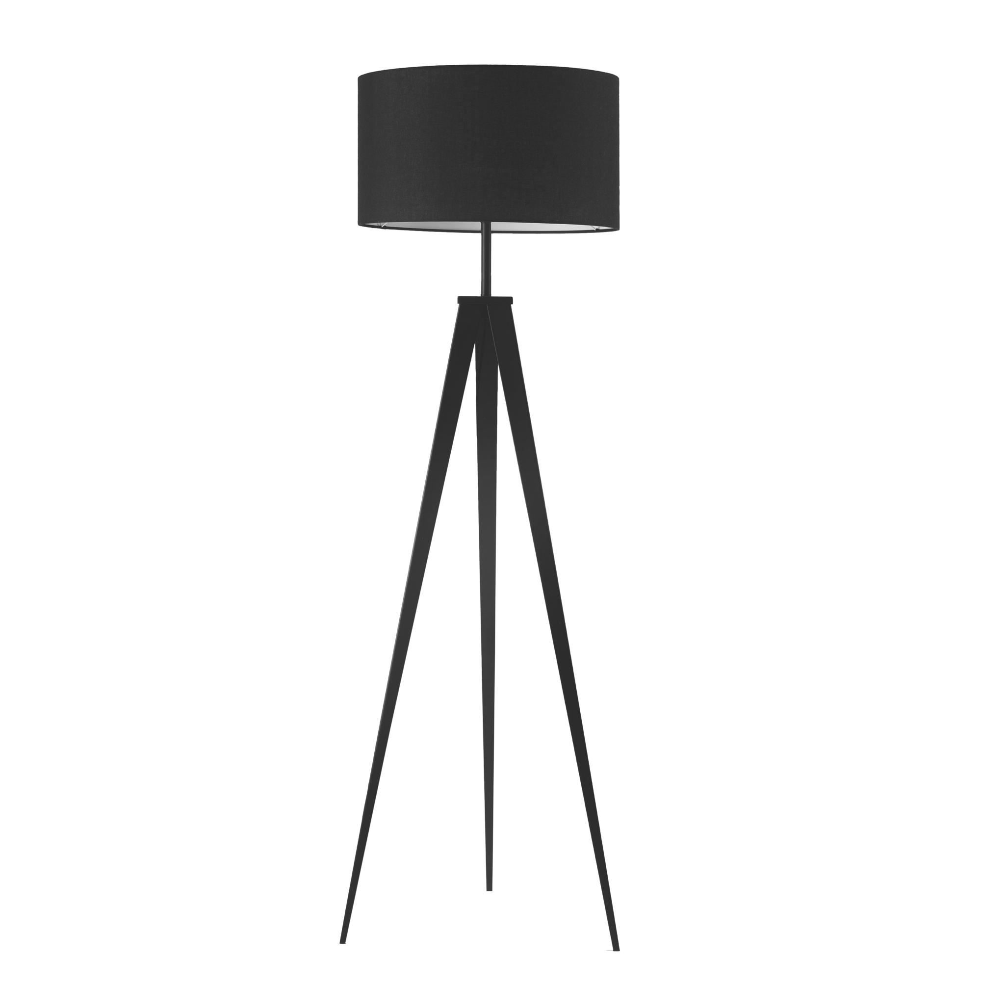 IBIS tripod floor lamp in metal with black fabric shade - Luce Ambiente e Design