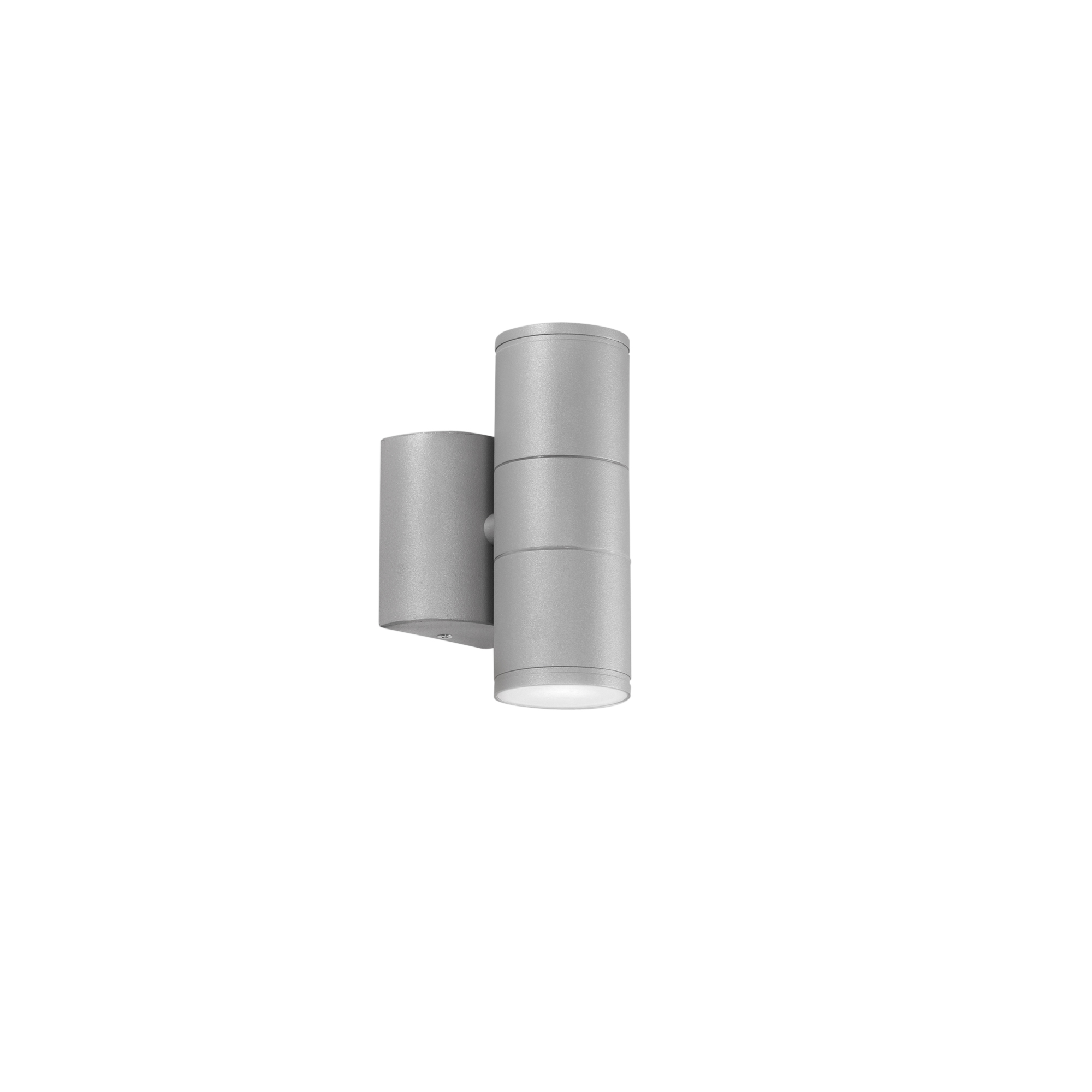 JUMP outdoor wall light in silver aluminum with dual-emission light - Intec