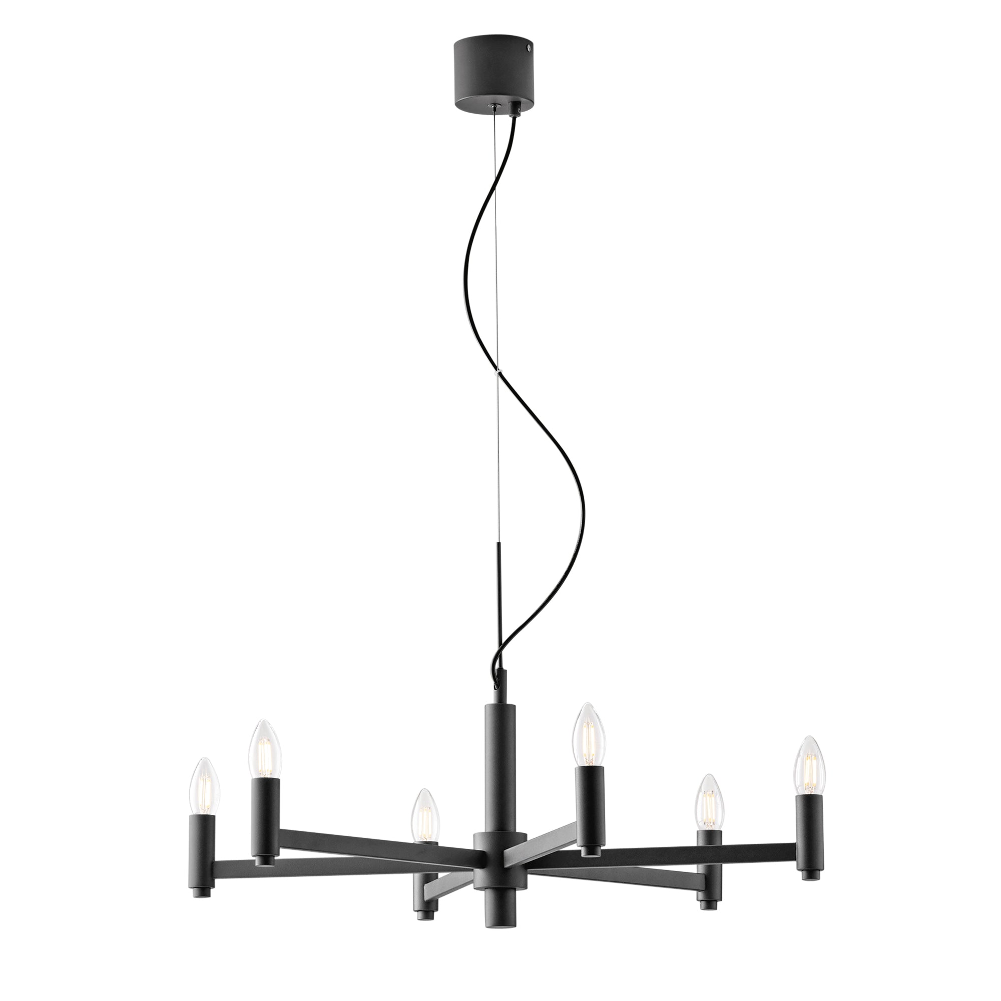 LAMPADARIO KAROL GRIGIO 6XE14 72X120CM - Luce Ambiente e Design