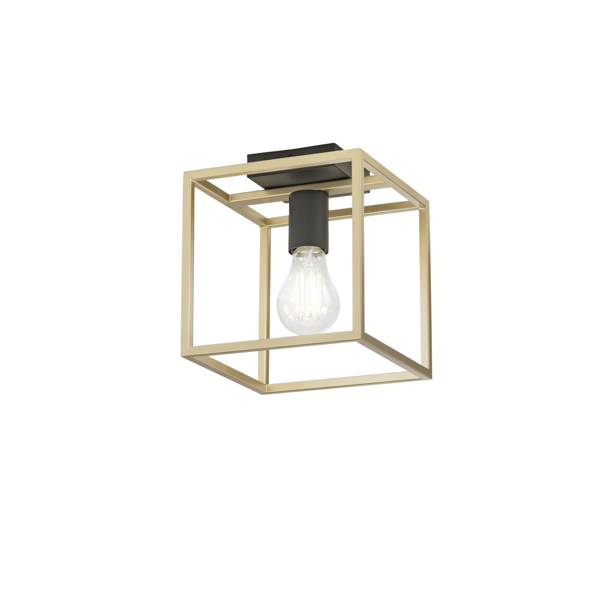 PLAFONIERA KIMERA NERA/ORO 1XE27 20X20X22,5CM - Luce Ambiente e Design