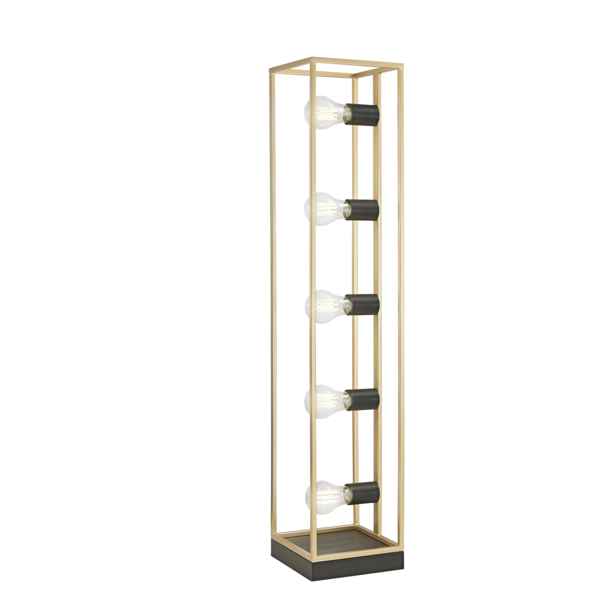 KIMERA floor lamp in black and gold metal with 5 lights - Luce Ambiente e Design